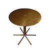 C370 Moder Iron Coffee Table Brass Antique Finishing Round Top Low Height Center Table For Living Rom and Bedroom