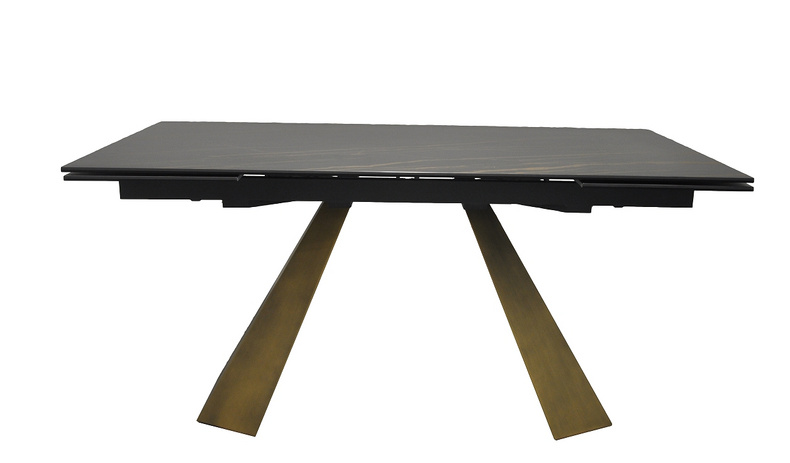 Saro Blue Sintered Stone + Bronze Brushed Table