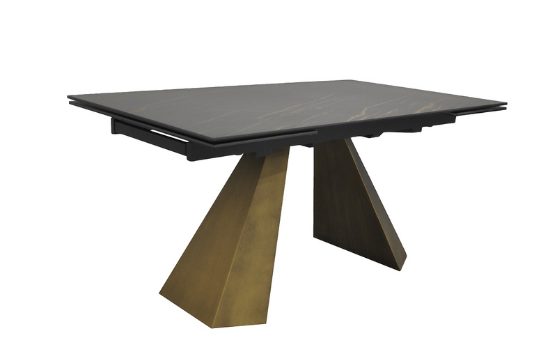 Saro Blue Sintered Stone + Bronze Brushed Table