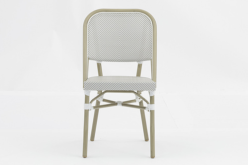 Outdoor dining stackable aluminum rattan bistro wicker chair-AD642148-2