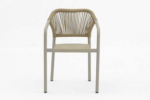 Outdoor dining stackable aluminum rattan bistro wicker chair-AD642347-2