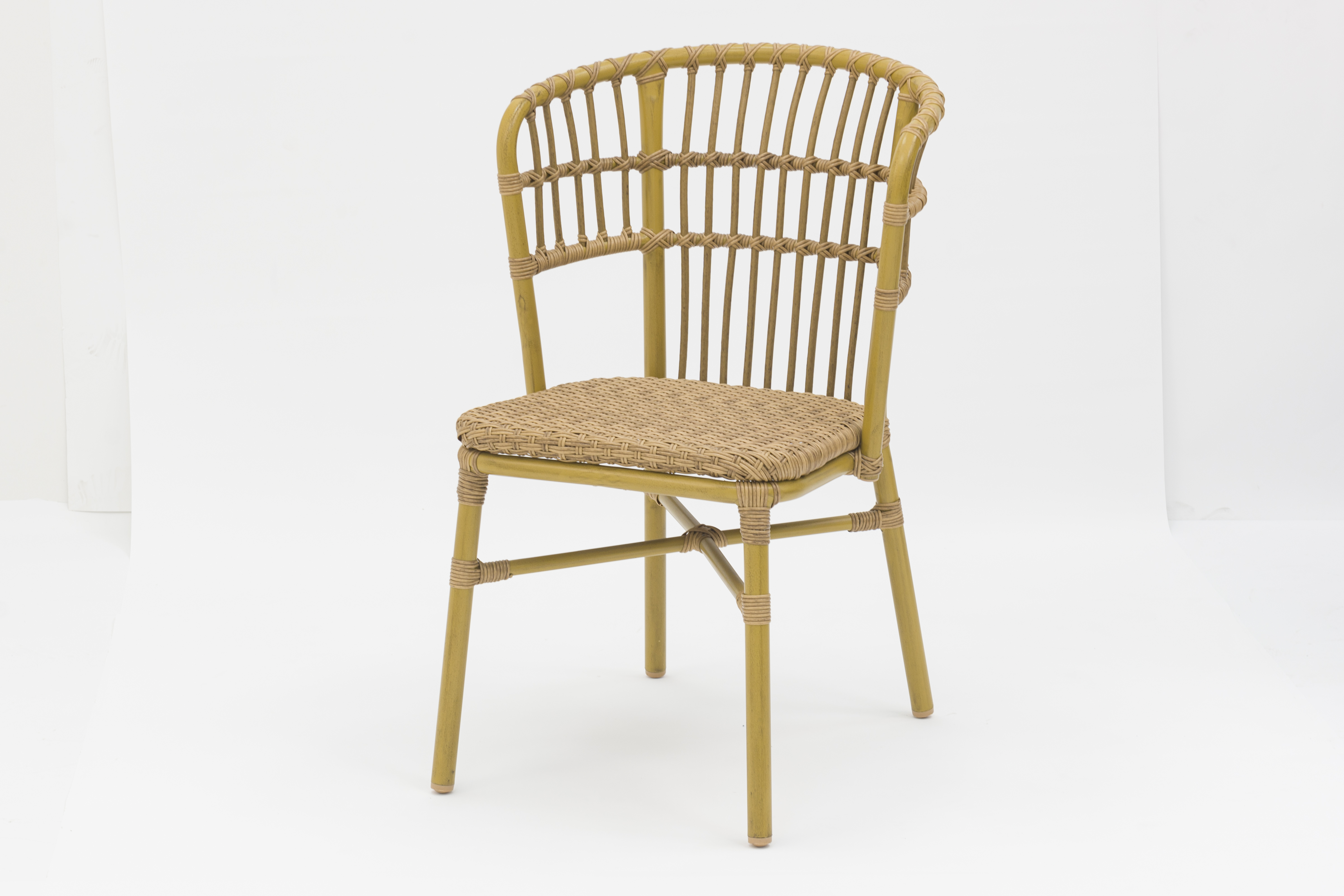 Outdoor dining stackable aluminum rattan bistro wicker chair AD642151