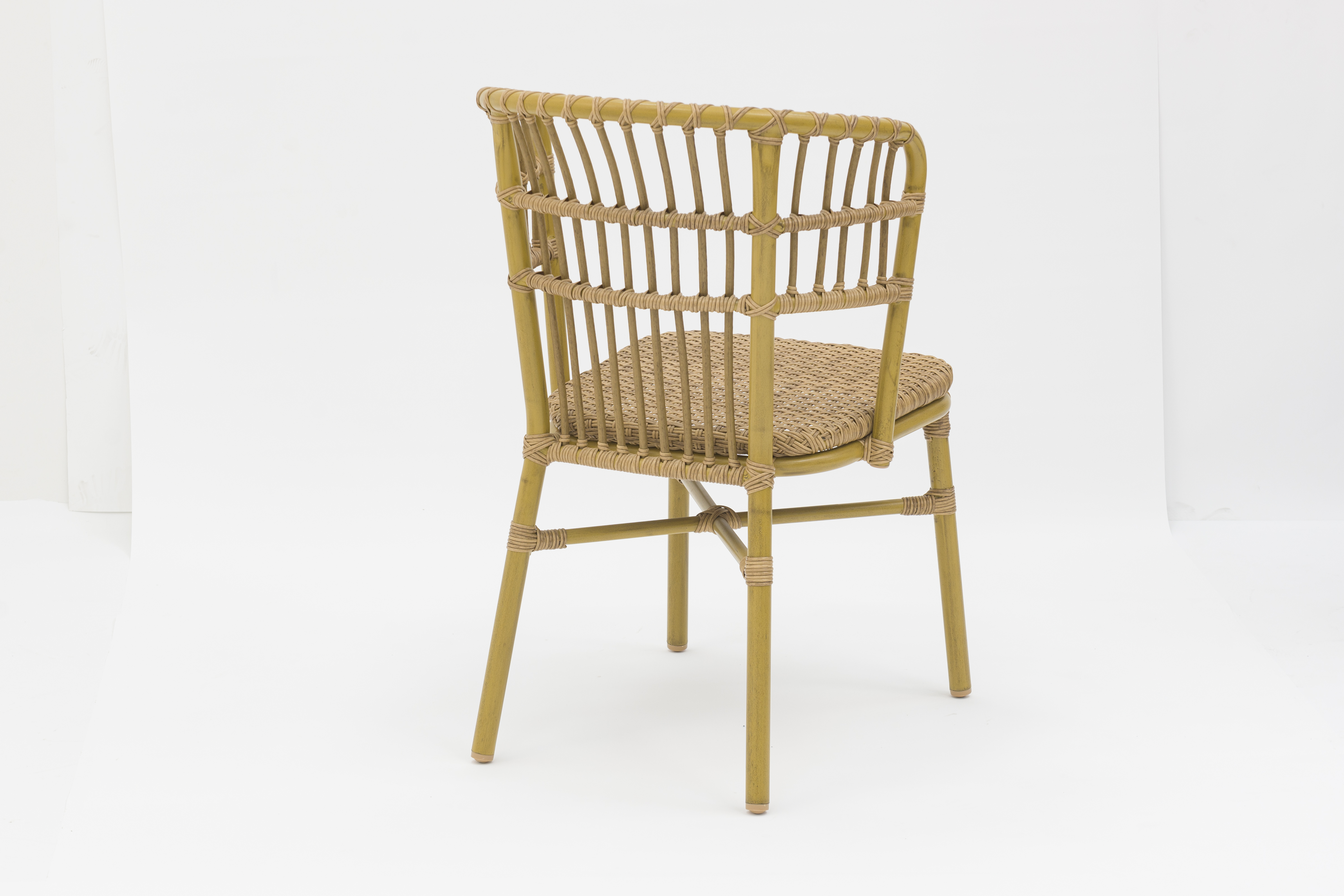 Outdoor dining stackable aluminum rattan bistro wicker chair AD642151