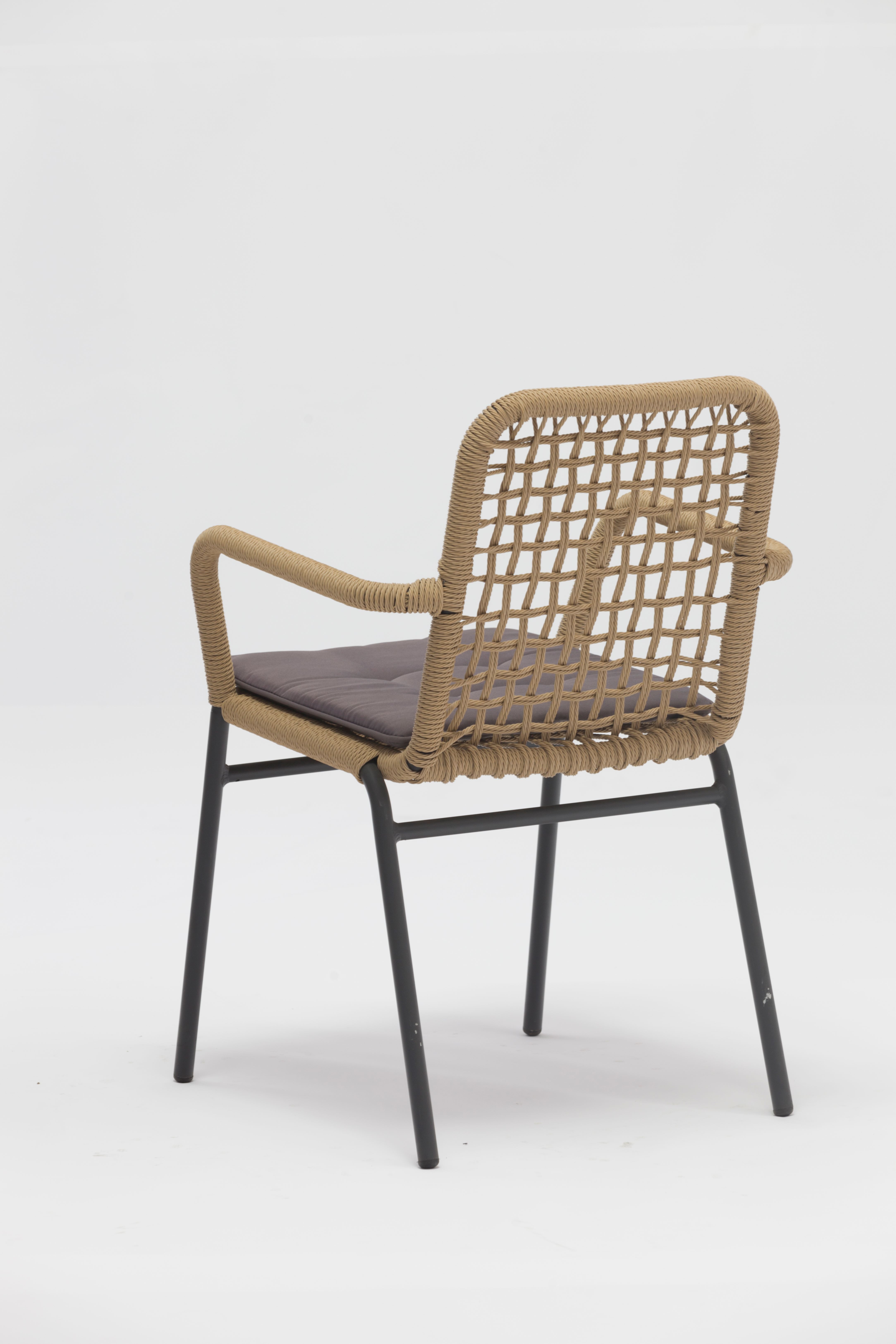 Outdoor dining stackable aluminum rattan bistro wicker chair-AD667018A