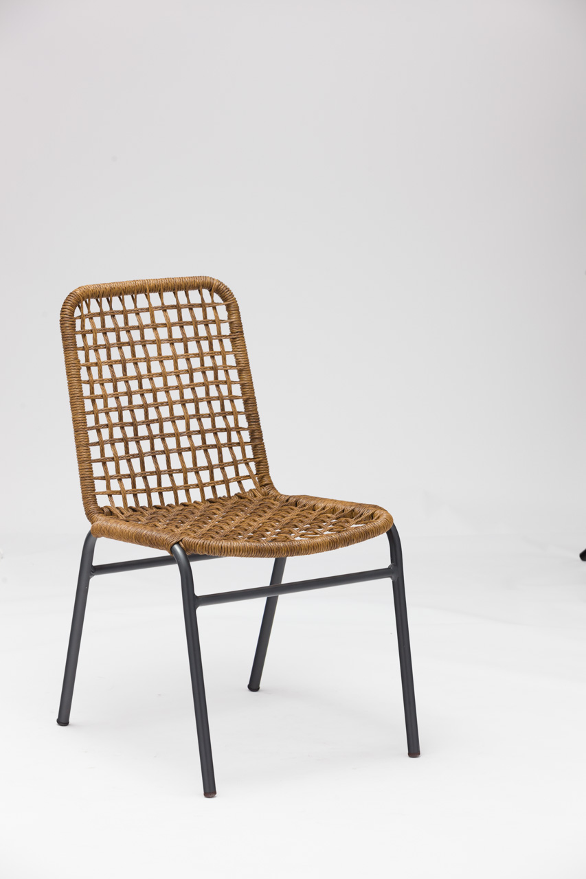 Outdoor dining stackable aluminum rattan bistro wicker chair-AD667018S