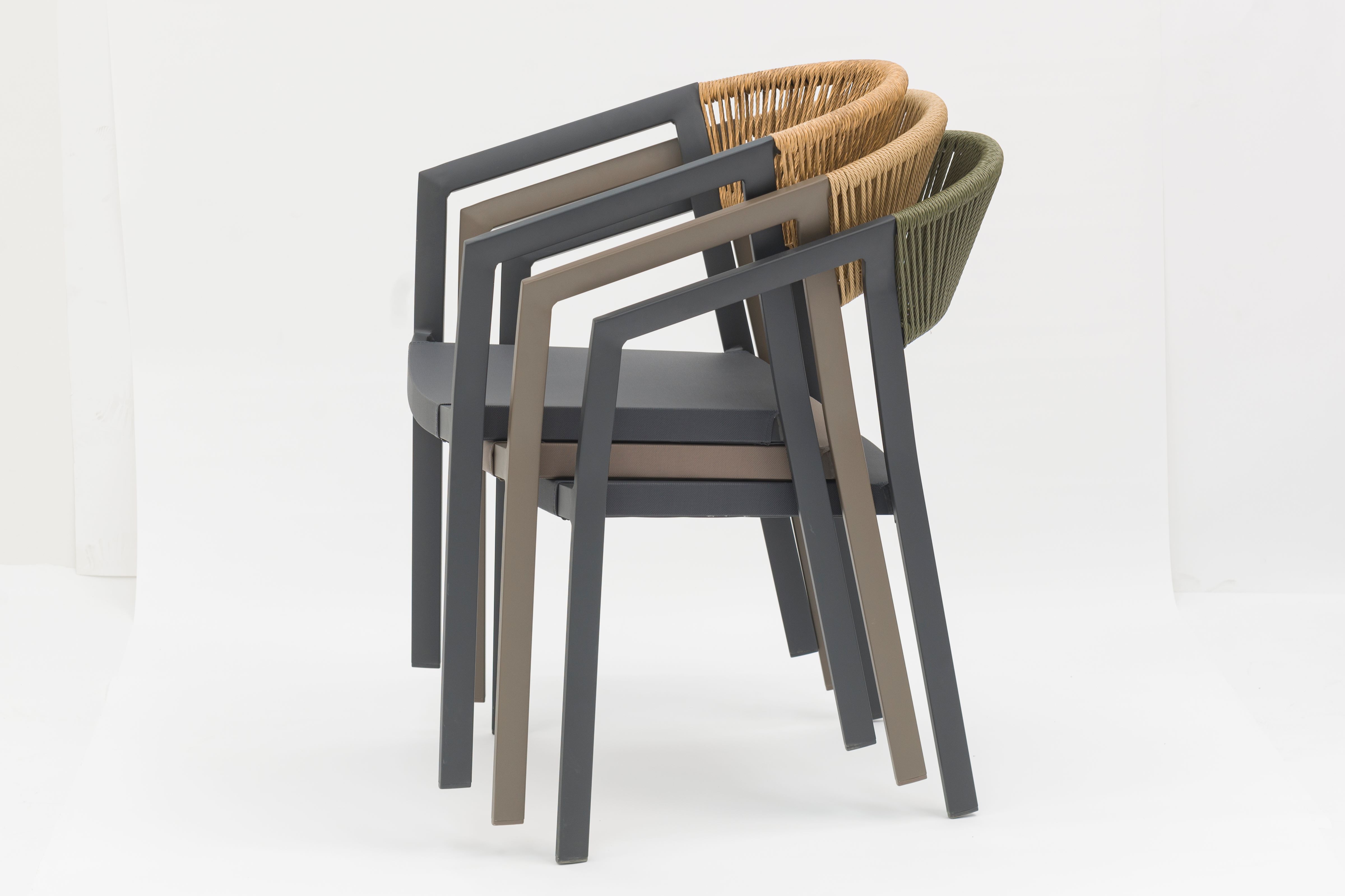 Outdoor dining stackable aluminum rattan bistro wicker chair- AD932006