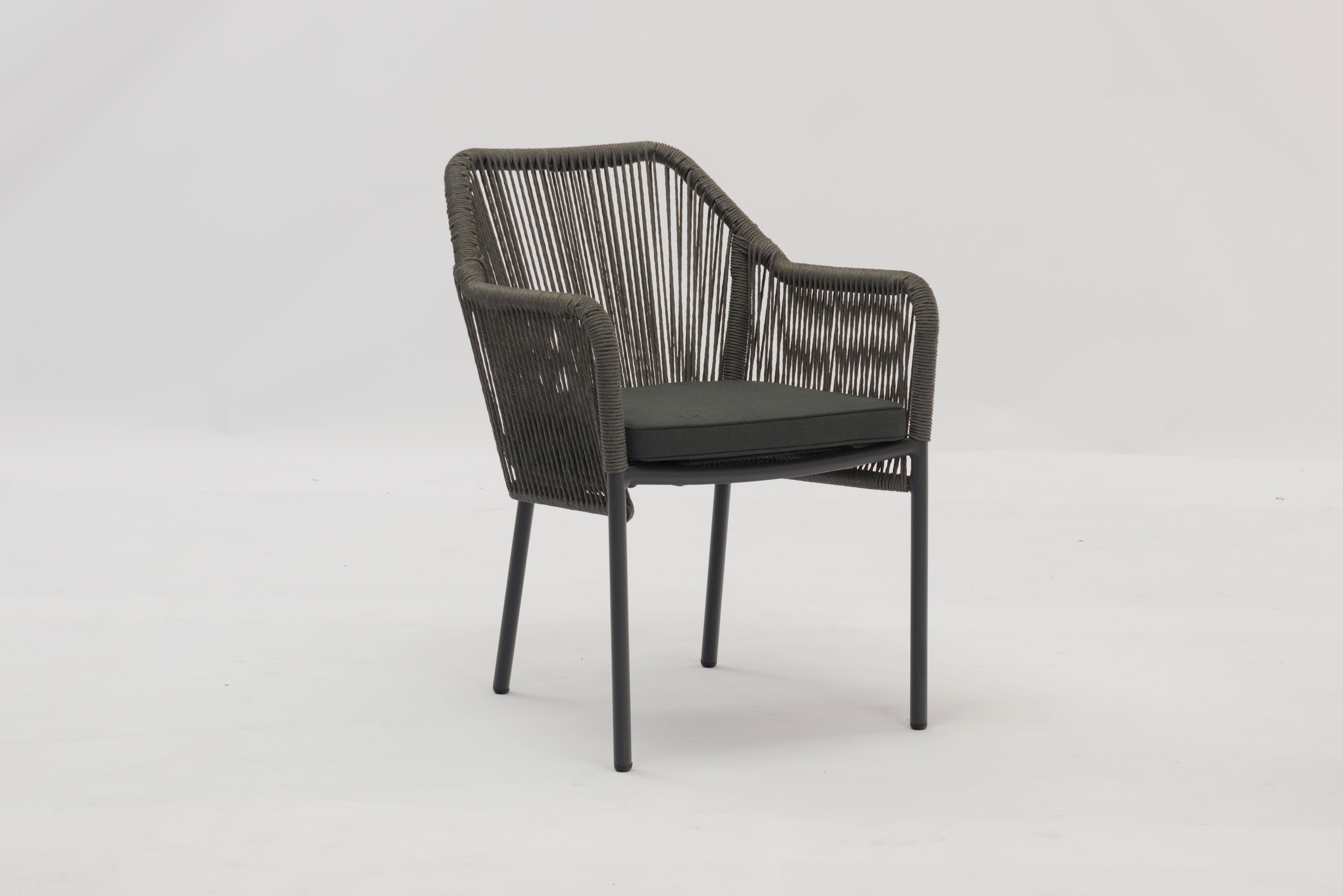 Wales Outdoor dining stackable aluminum rattan bistro wicker chair polyester cushion - AD692029R