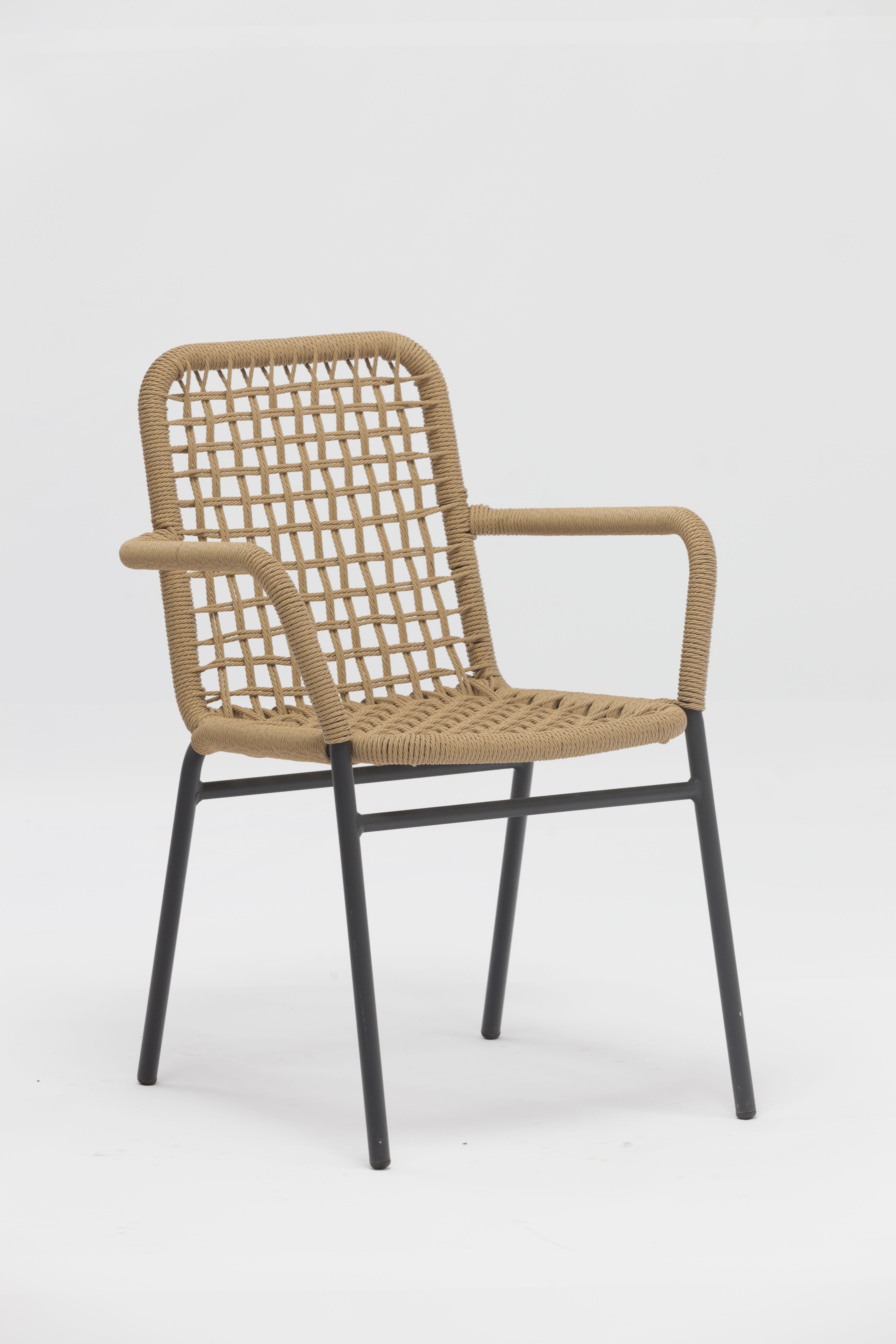 Outdoor dining stackable aluminum rattan bistro wicker chair-AD667018A