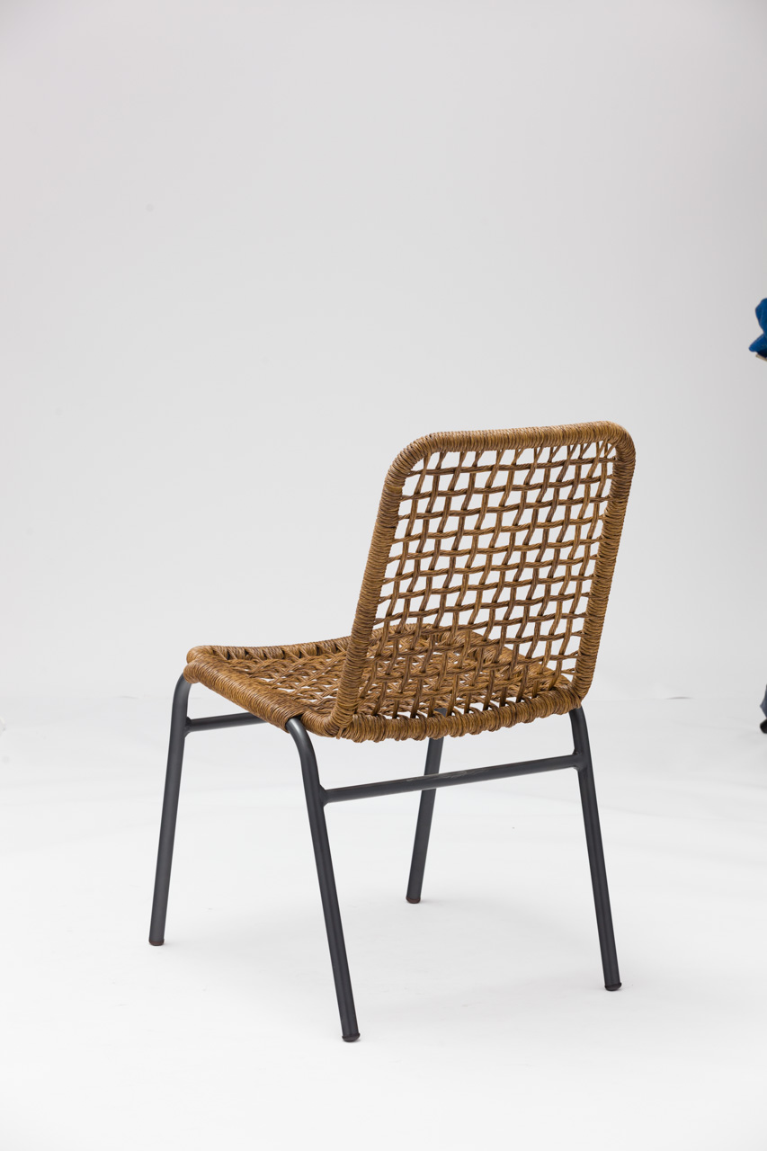 Outdoor dining stackable aluminum rattan bistro wicker chair-AD667018S