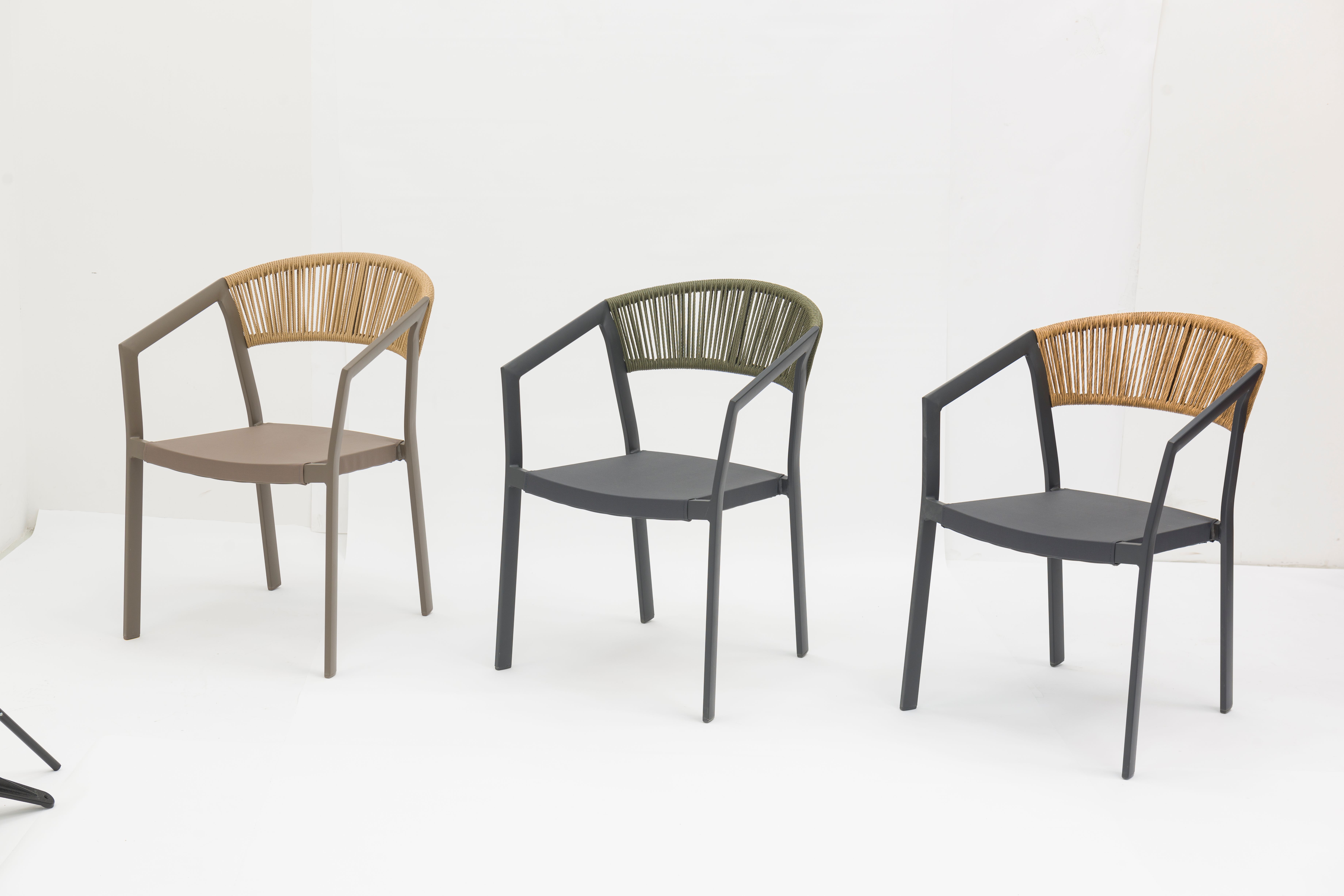 Outdoor dining stackable aluminum rattan bistro wicker chair- AD932006