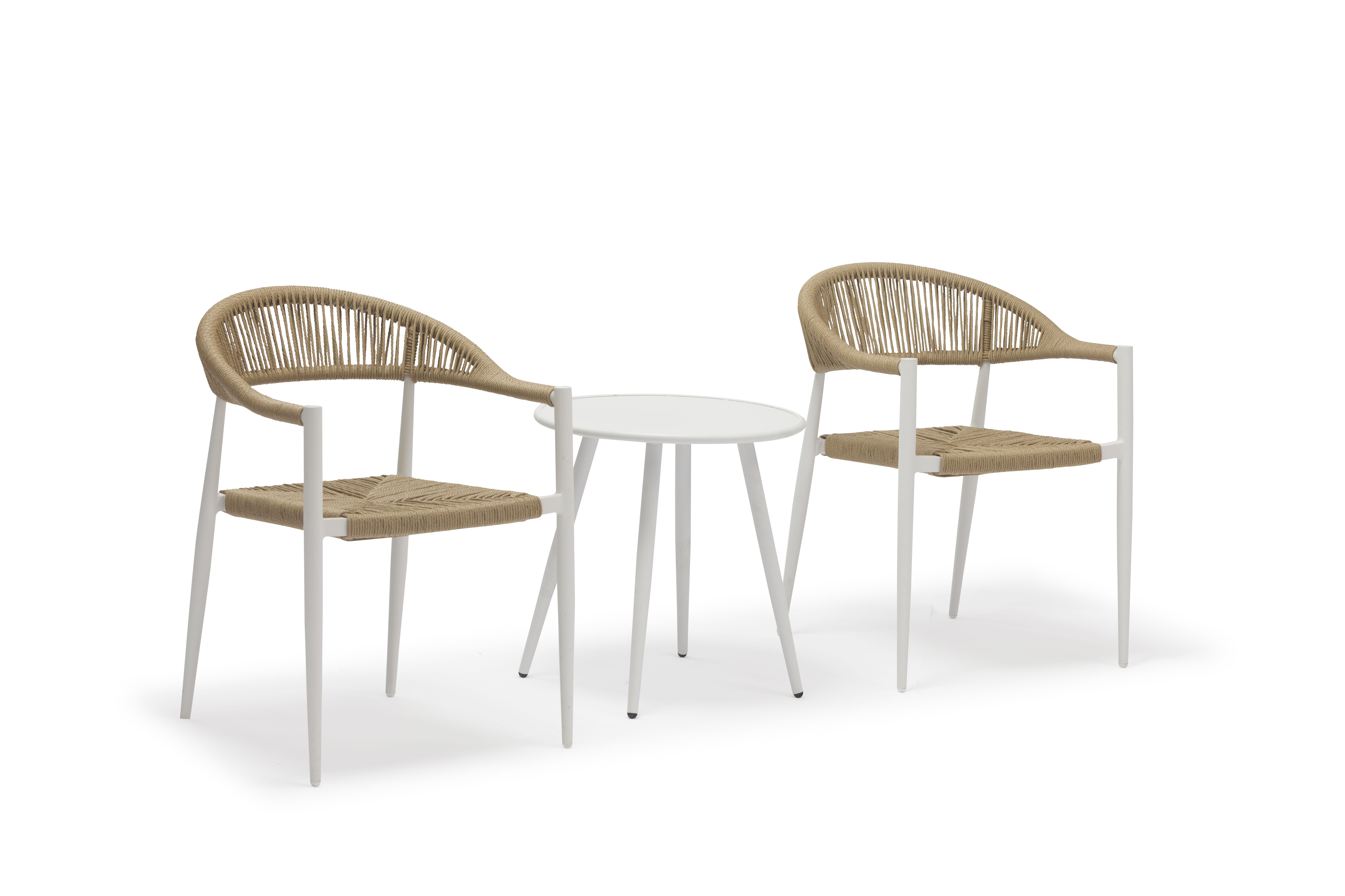 Almelo alum rattan arm chair & Tallinn Alum table-AD602001-1+AD939006-DIA90