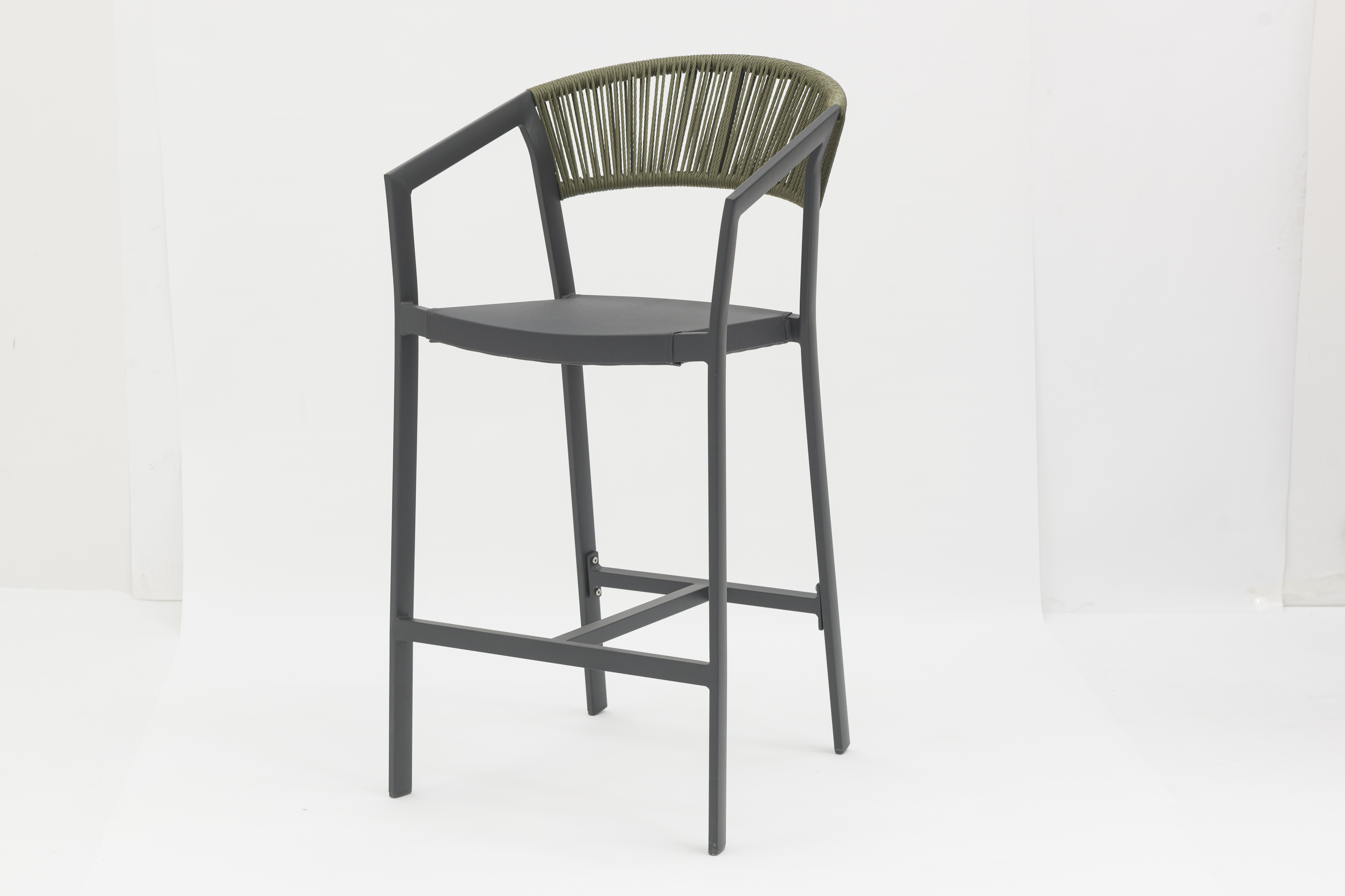 Outdoor dining stackable aluminum rattan bistro wicker chair-AD932007