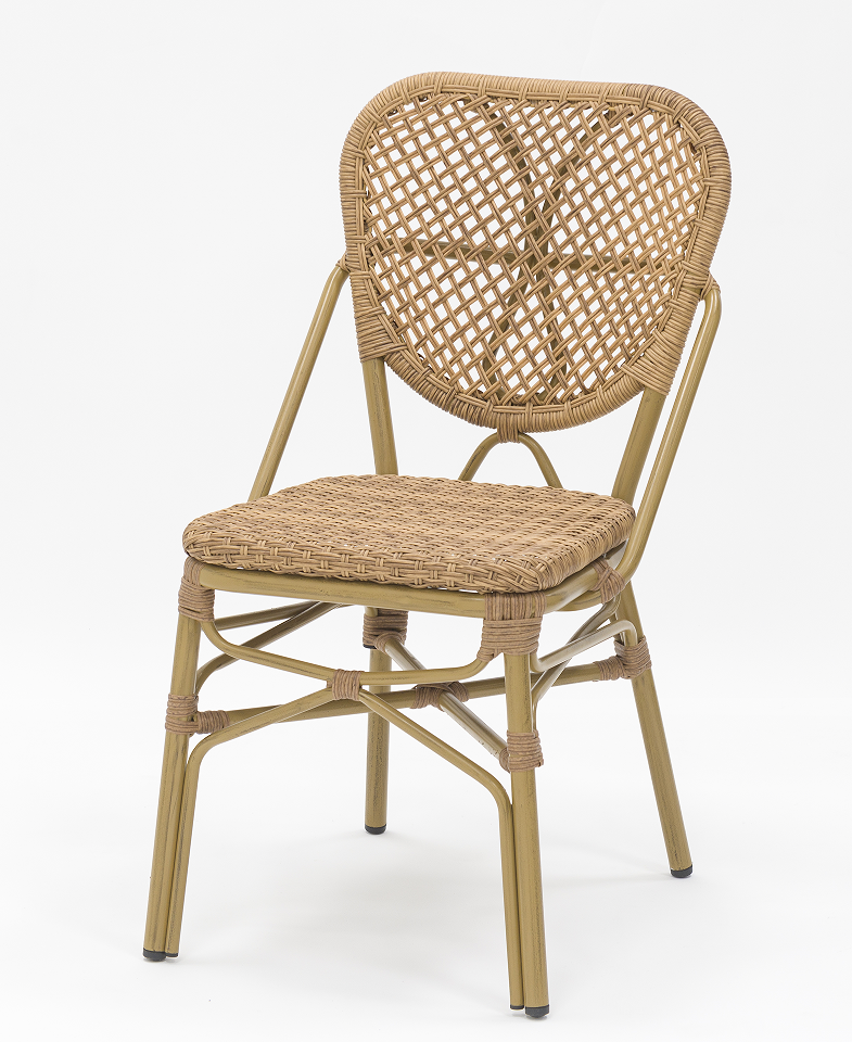 Outdoor dining stackable aluminum rattan bistro wicker chair-AD642312-1