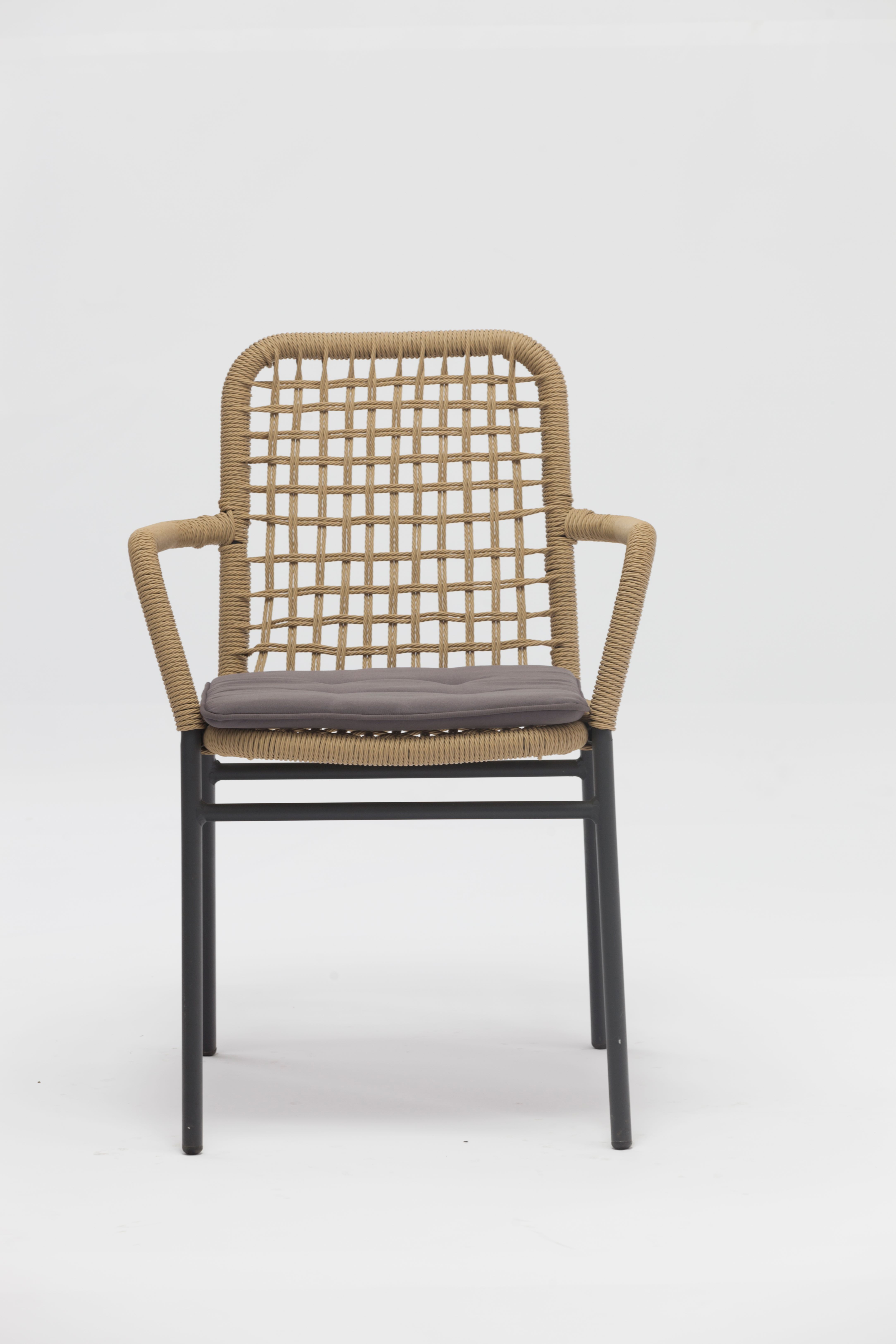 Outdoor dining stackable aluminum rattan bistro wicker chair-AD667018A