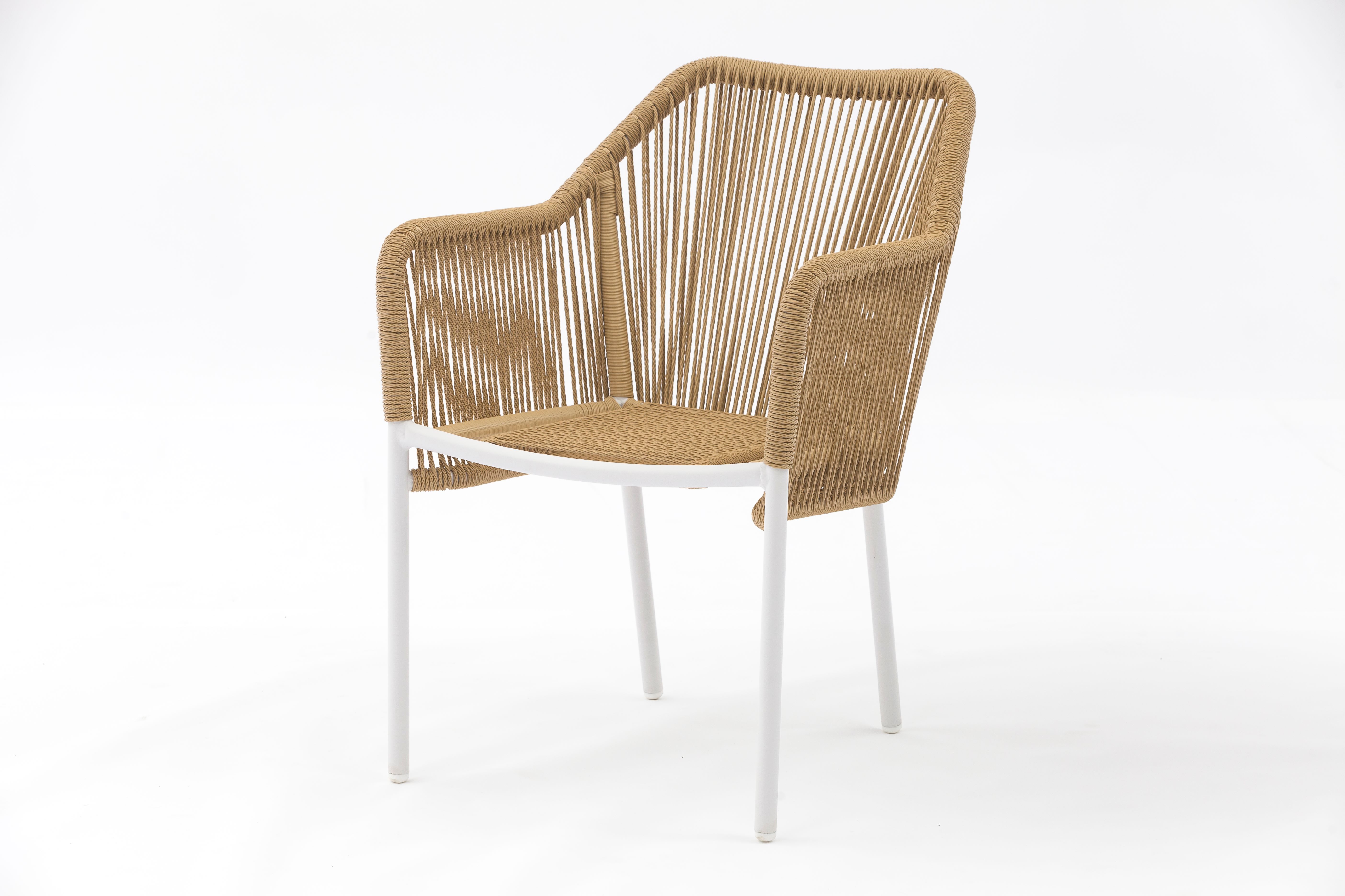 Wales Outdoor dining stackable aluminum rattan bistro wicker chair polyester cushion - AD692029R