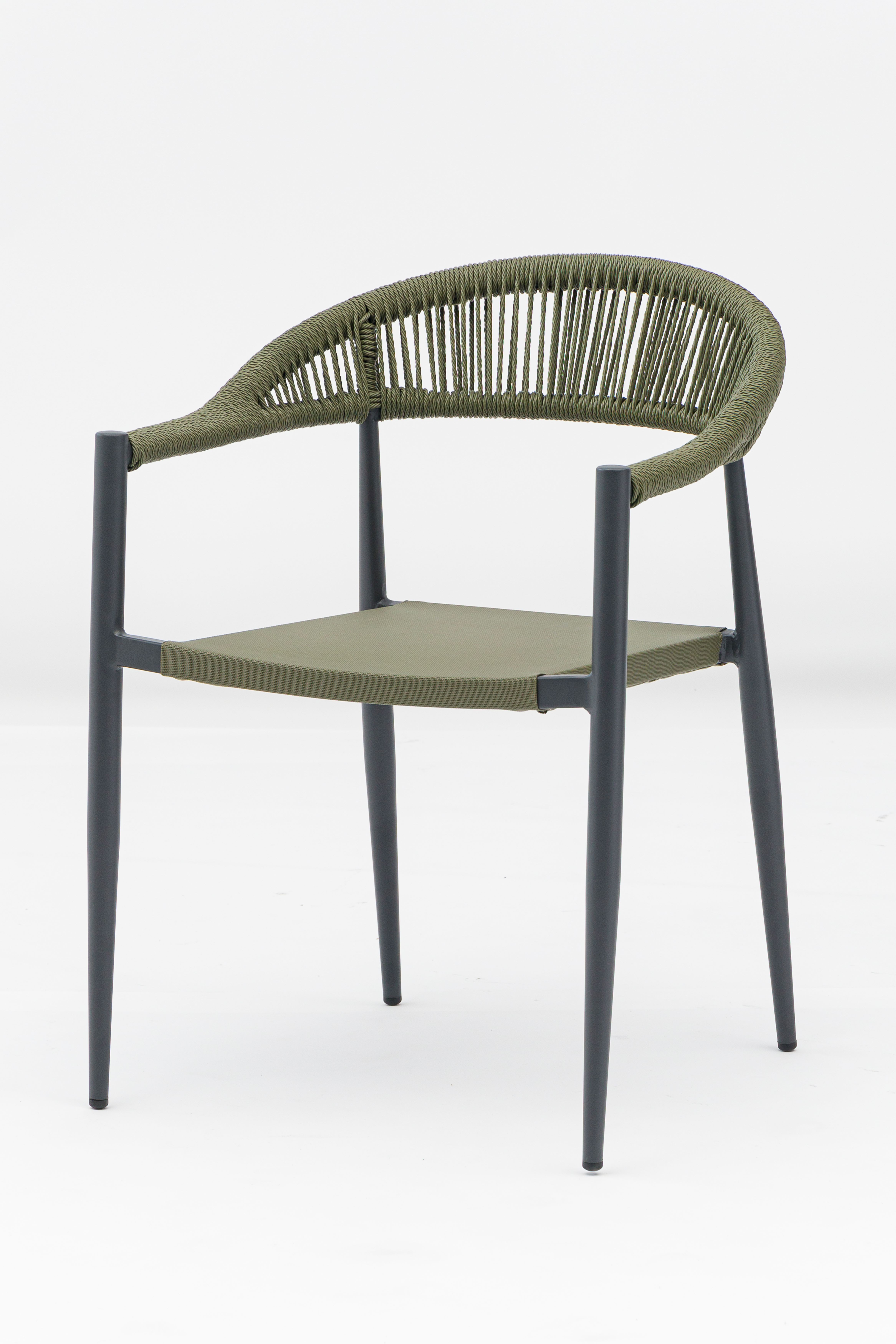 Lightweight Outdoor Seating with Teslin Fabric and pe rattan Backrest+AD602001-2