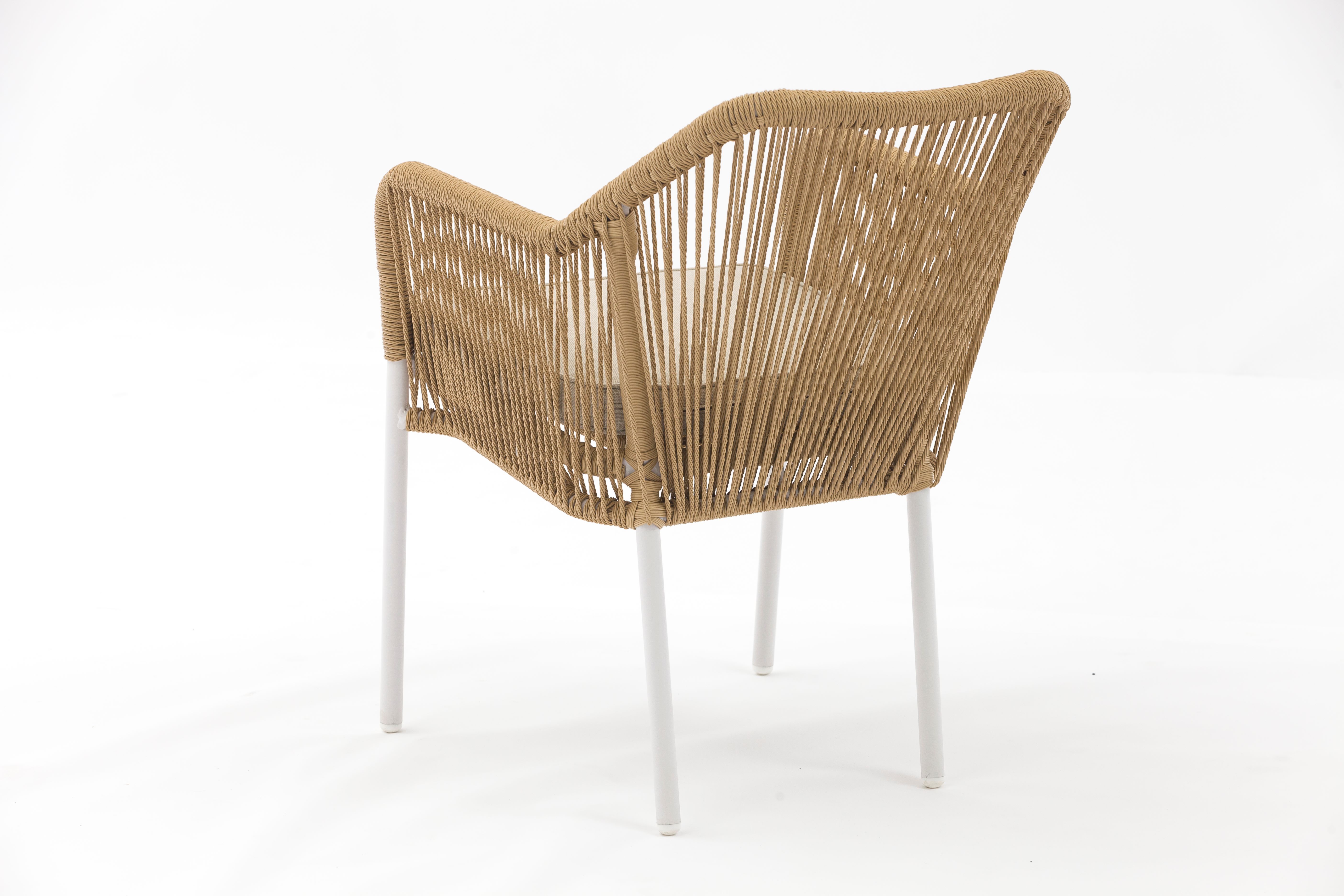 Wales Outdoor dining stackable aluminum rattan bistro wicker chair polyester cushion - AD692029R