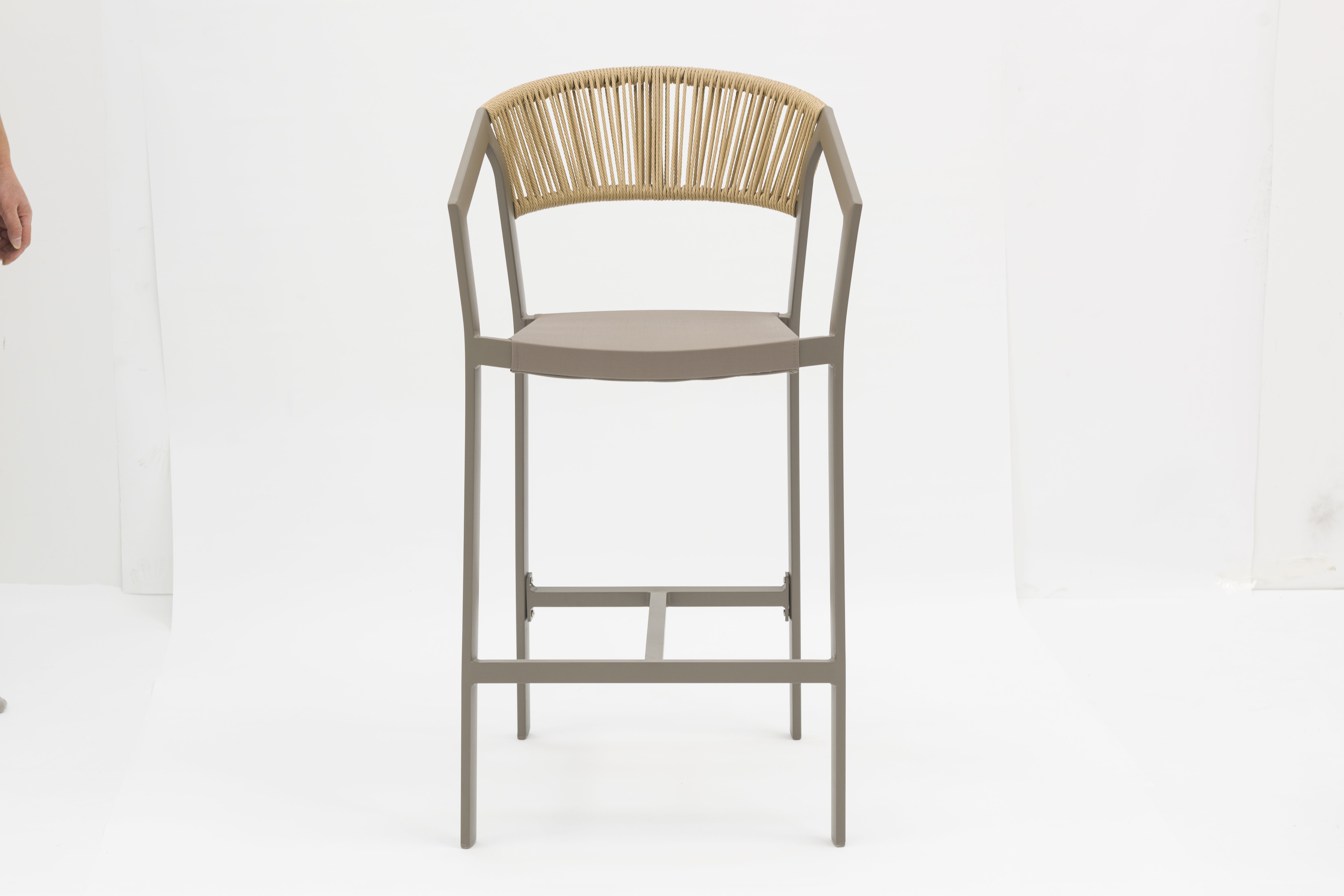 Outdoor dining stackable aluminum rattan bistro wicker chair-AD932007