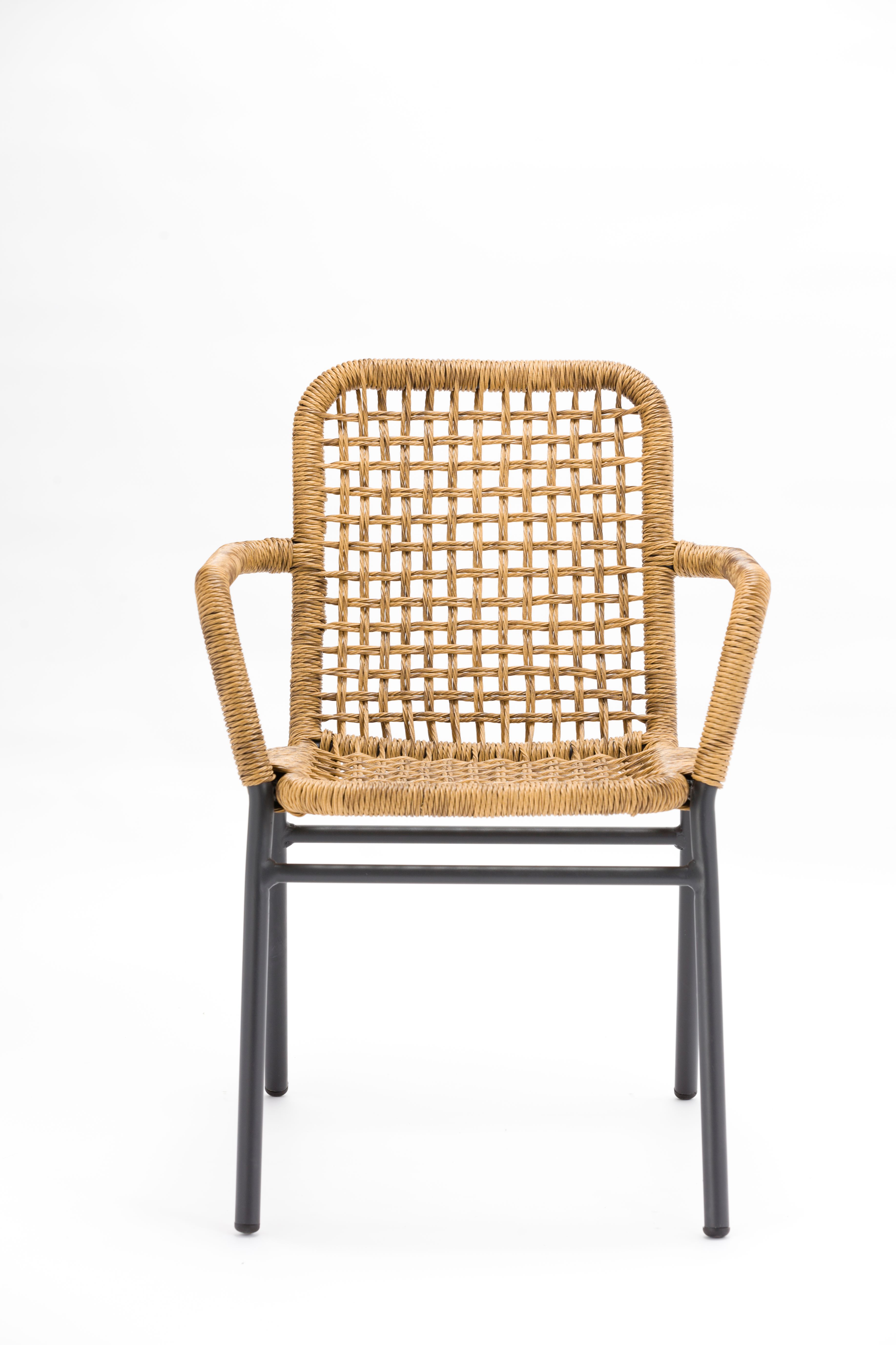 Outdoor dining stackable aluminum rattan bistro wicker chair-AD667018A