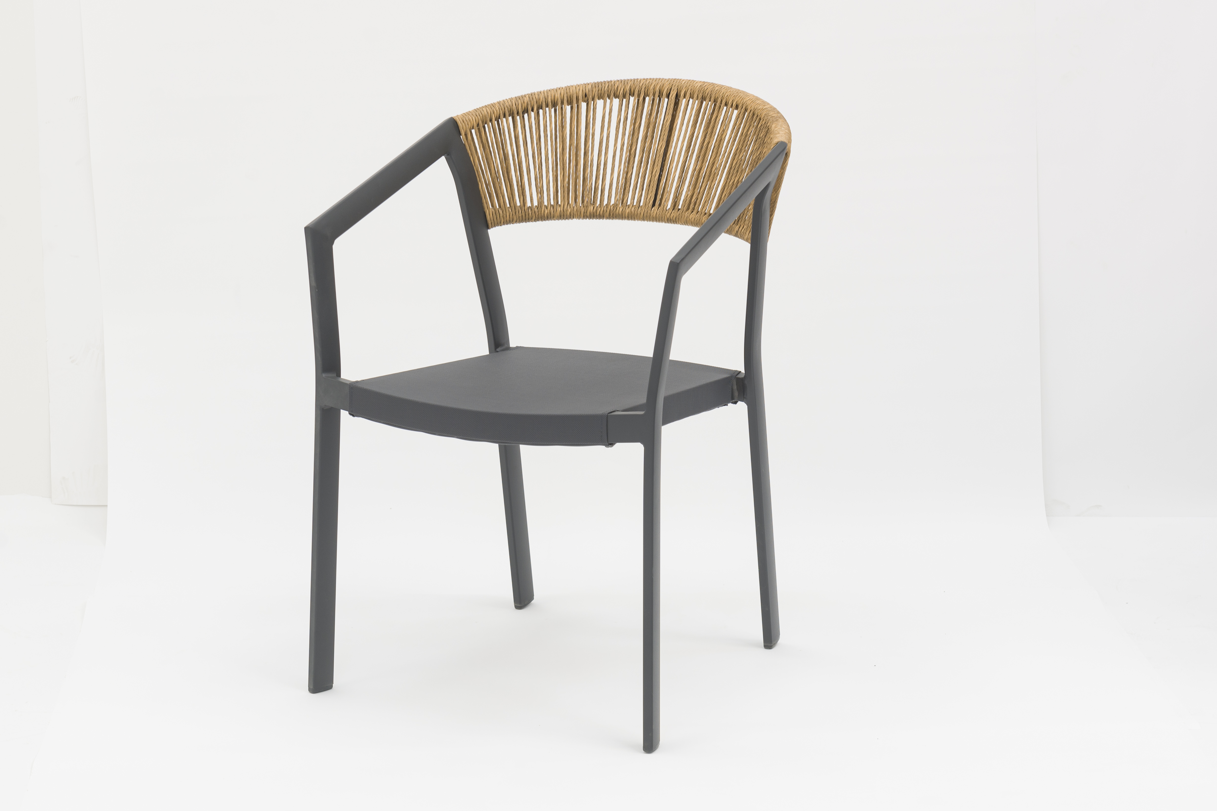 Outdoor dining stackable aluminum rattan bistro wicker chair- AD932006