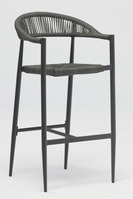 Almelo alum rattan bar chair with armrest-"T"foot K/D-AD602001B