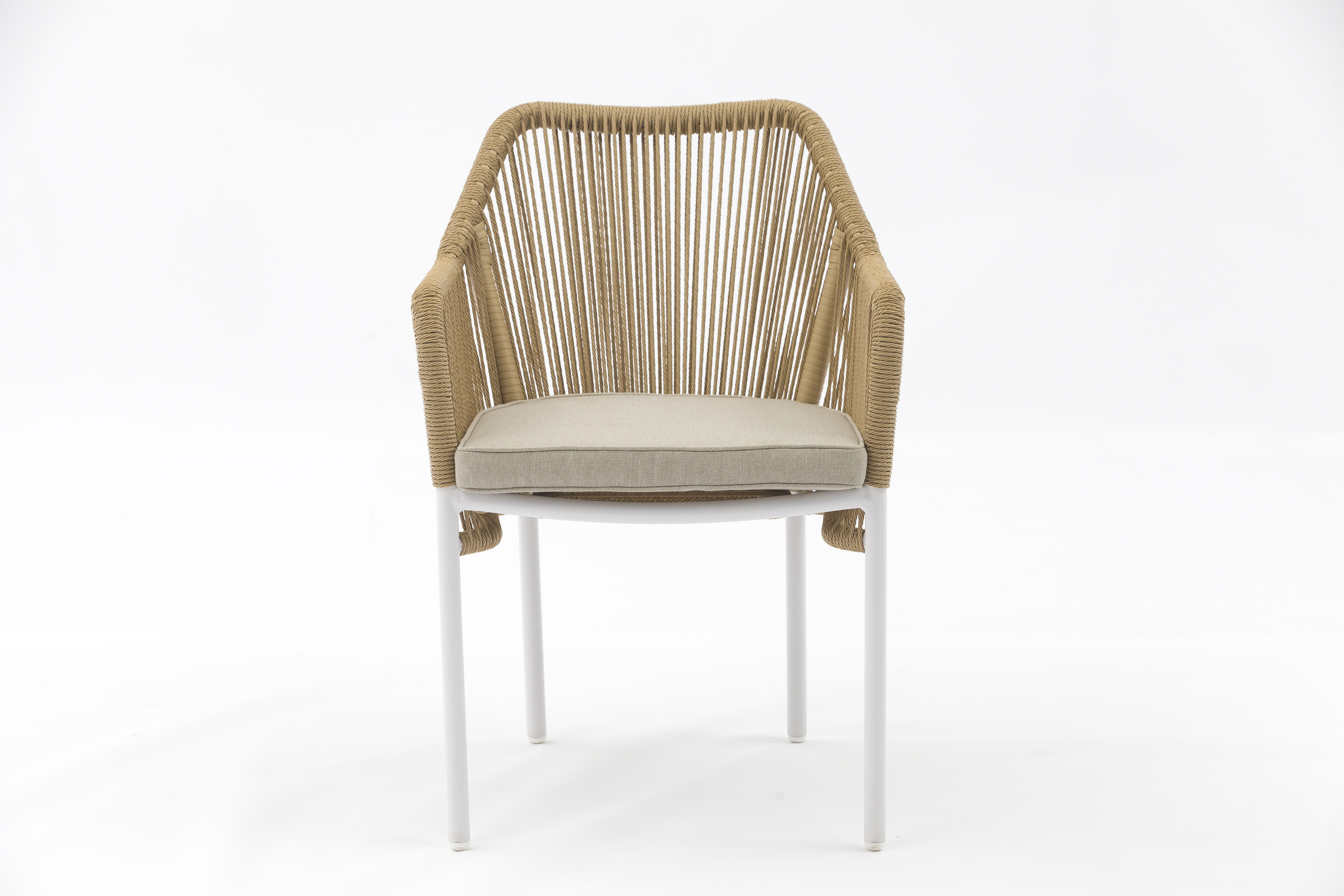 Wales Outdoor dining stackable aluminum rattan bistro wicker chair polyester cushion - AD692029R