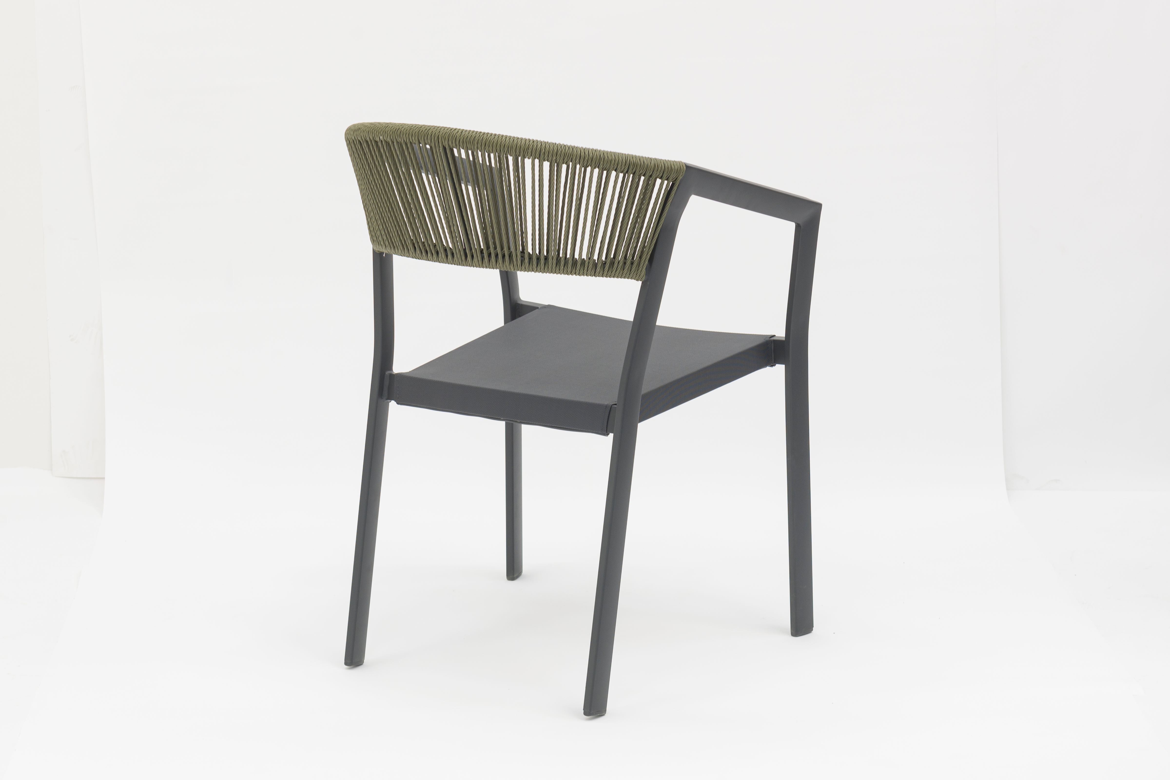 Outdoor dining stackable aluminum rattan bistro wicker chair- AD932006