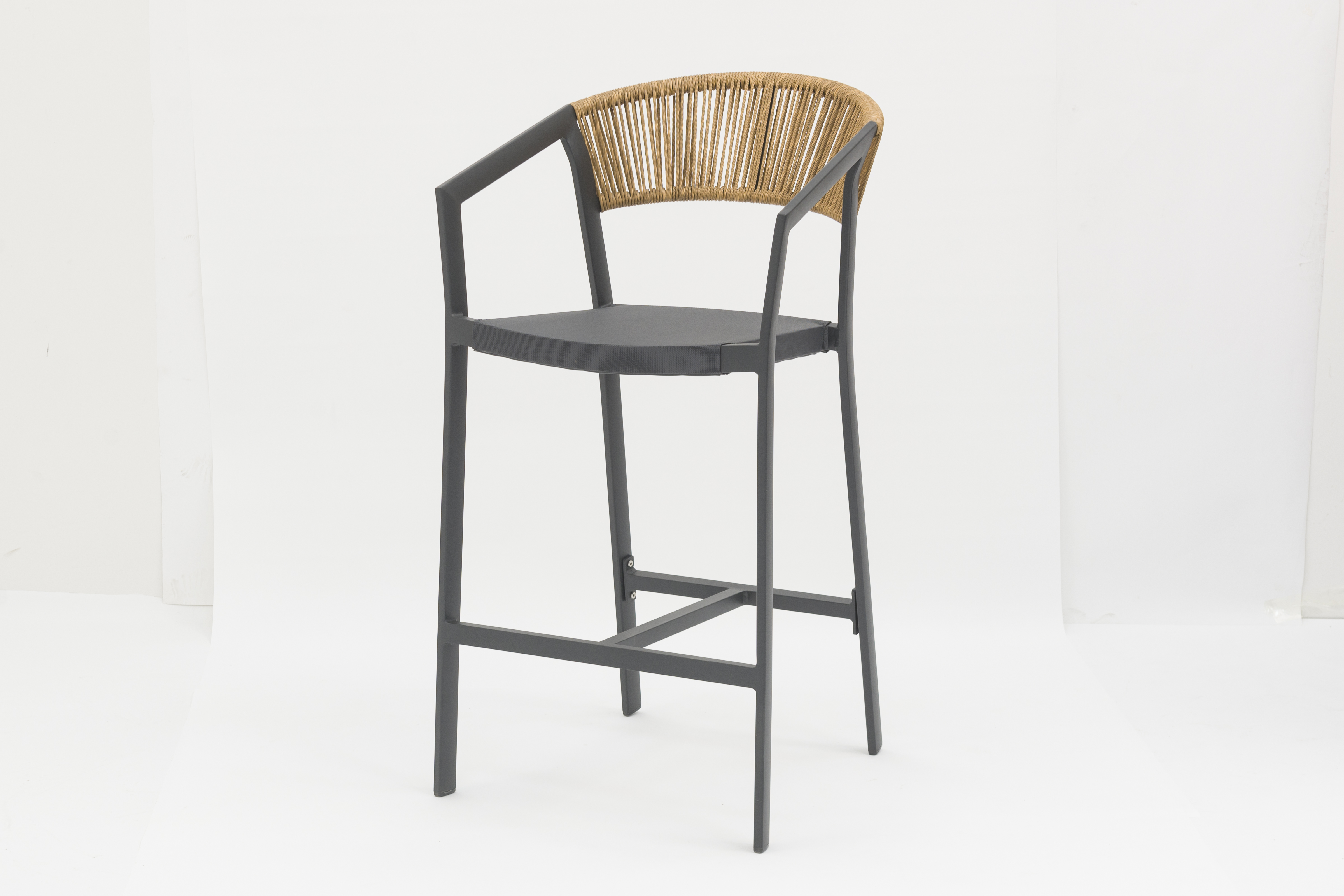 Outdoor dining stackable aluminum rattan bistro wicker chair-AD932007