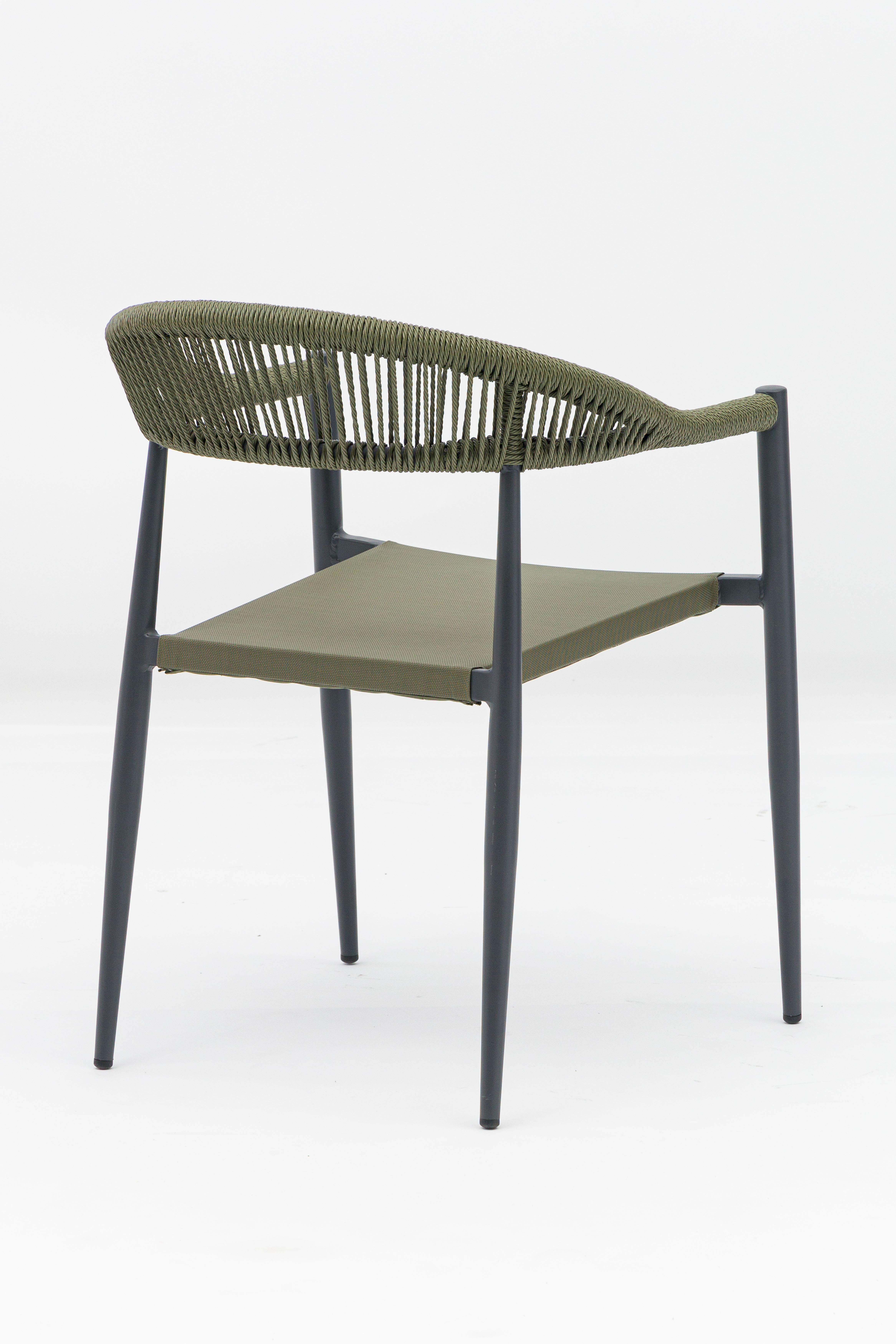 Lightweight Outdoor Seating with Teslin Fabric and pe rattan Backrest+AD602001-2