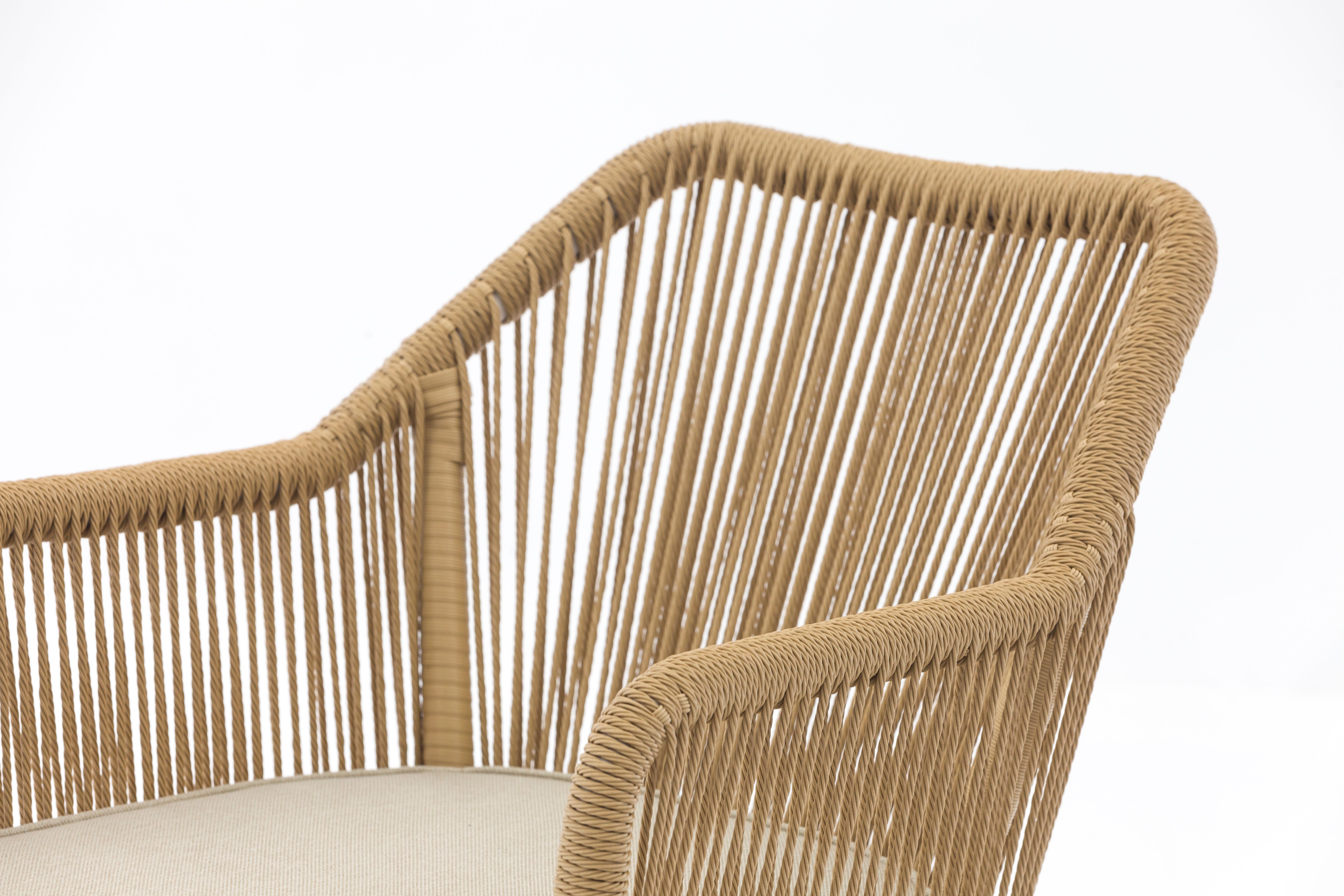 Wales Outdoor dining stackable aluminum rattan bistro wicker chair polyester cushion - AD692029R