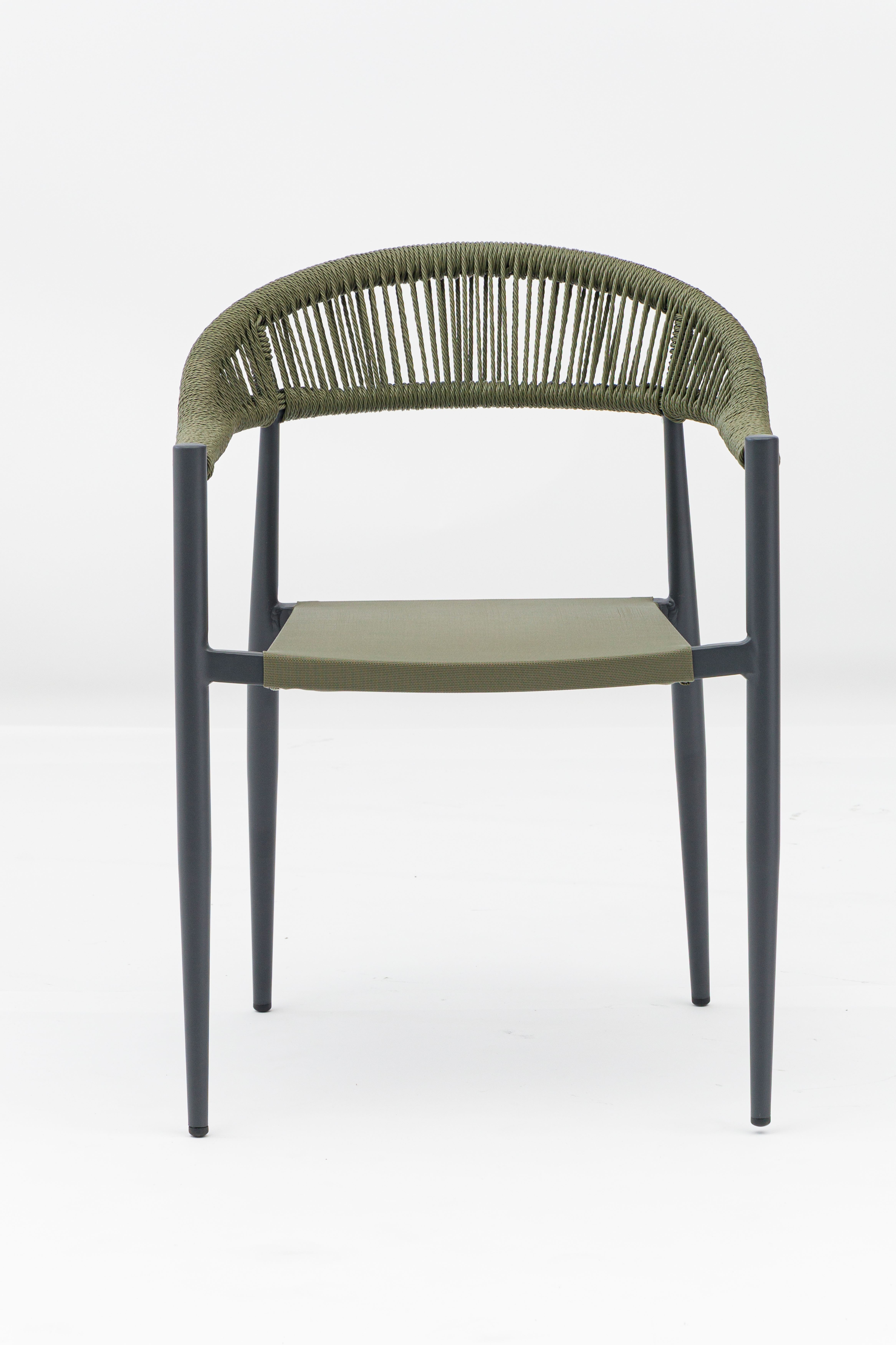 Lightweight Outdoor Seating with Teslin Fabric and pe rattan Backrest+AD602001-2