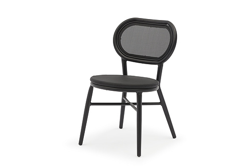 Modern all black Outdoor Aluminum Teslin chair, contract use– AD642072S-TXT