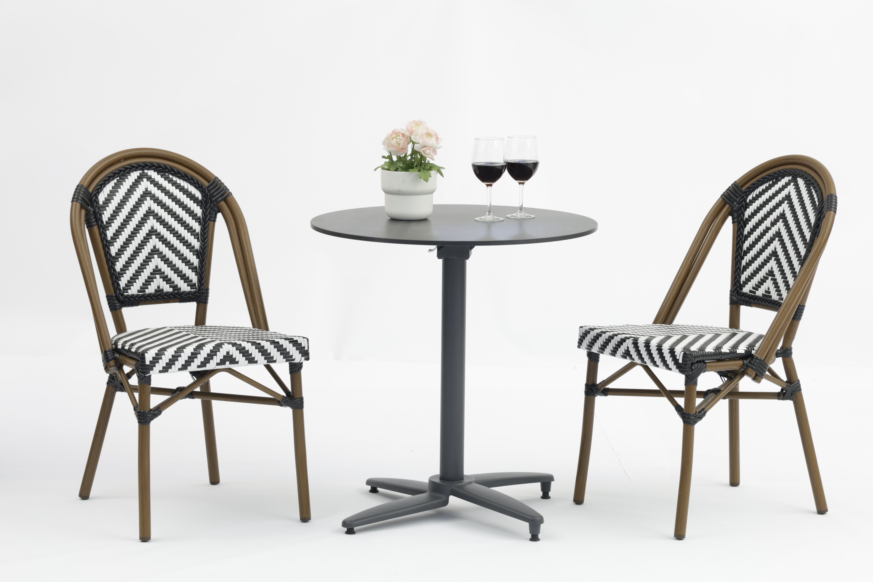 Metal dining restaurant round or cross shape cast Alum table base With HPL Table Top- AD751017