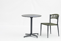Metal dining restaurant round or cross shape cast Alum table base With HPL Table Top- AD751017