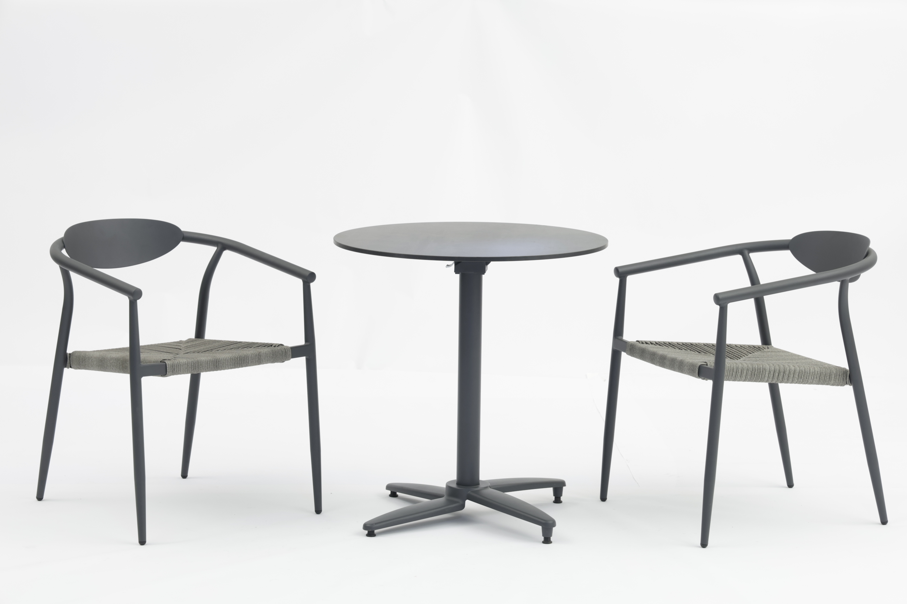 Metal dining restaurant round or cross shape cast Alum table base With HPL Table Top- AD751017