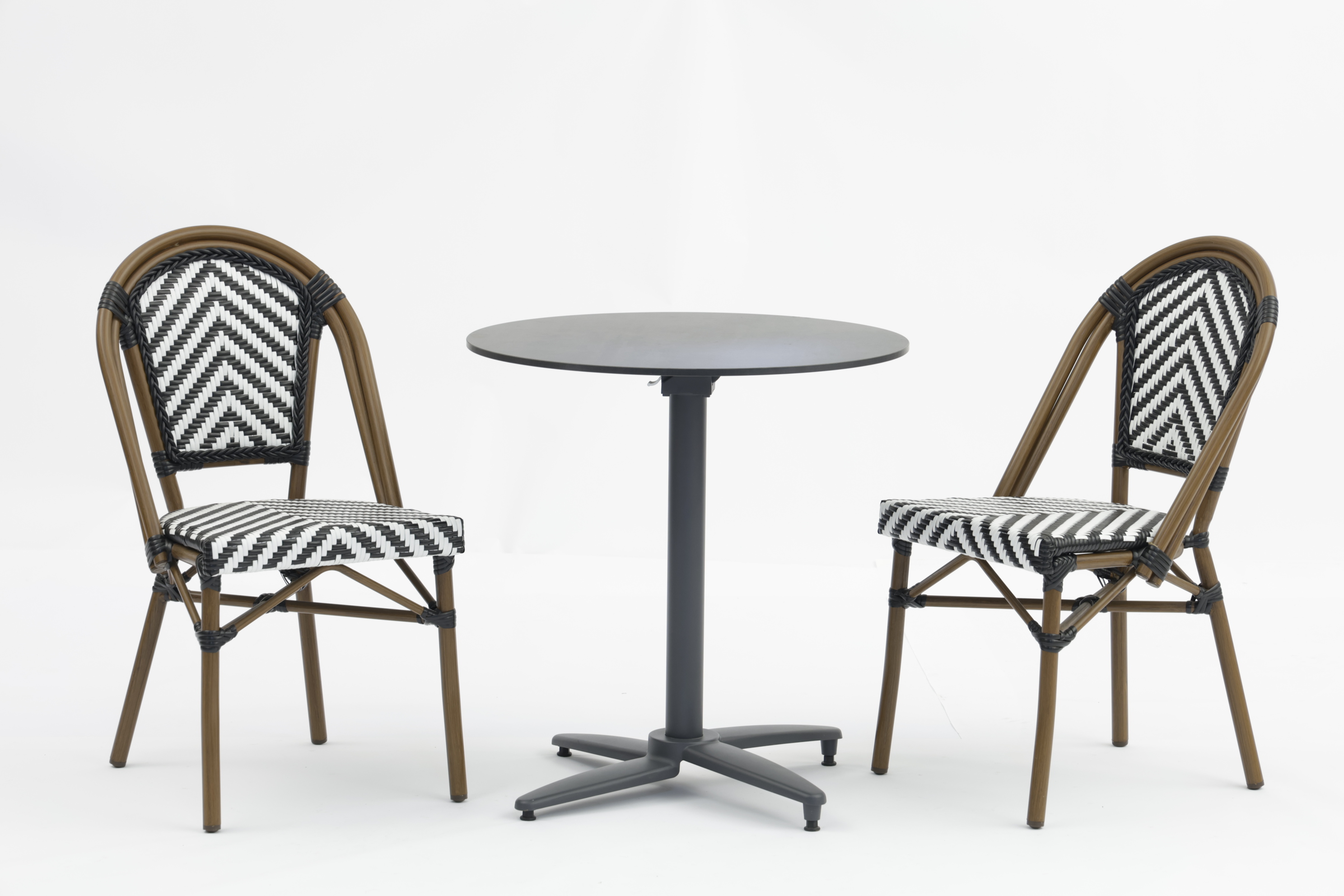 Metal dining restaurant round or cross shape cast Alum table base With HPL Table Top- AD751017