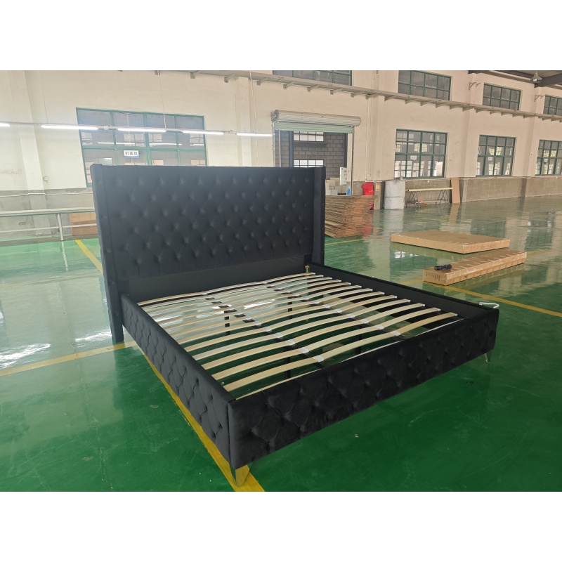 Huayang Customized China Pink Flat Wholesale Fabric Luxury Bed Home Bedroom Furniture