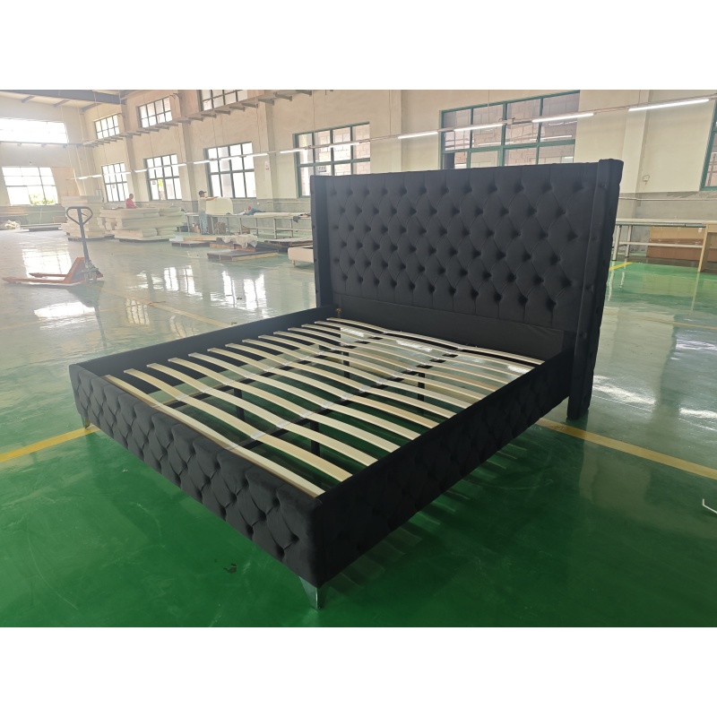 Huayang Customized China Pink Flat Wholesale Fabric Luxury Bed Home Bedroom Furniture