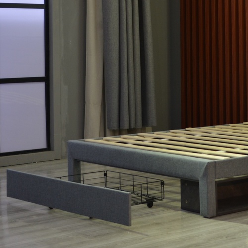 Huayang OEM Bedroom Furniture Customized Frame Queen Flat Bed with Storage Drawer