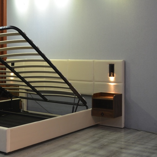 Huayang Hot Sale Customized Furniture Genuine Leather Velvet Design Functional Storage Bed