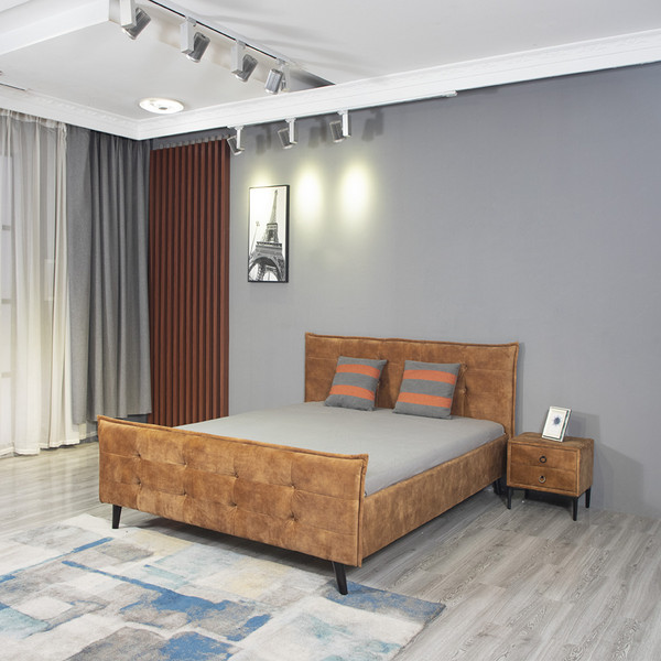 Huayang OEM Queen Size Upholstered Bed Bedroom Storage Bed Frame for Adult