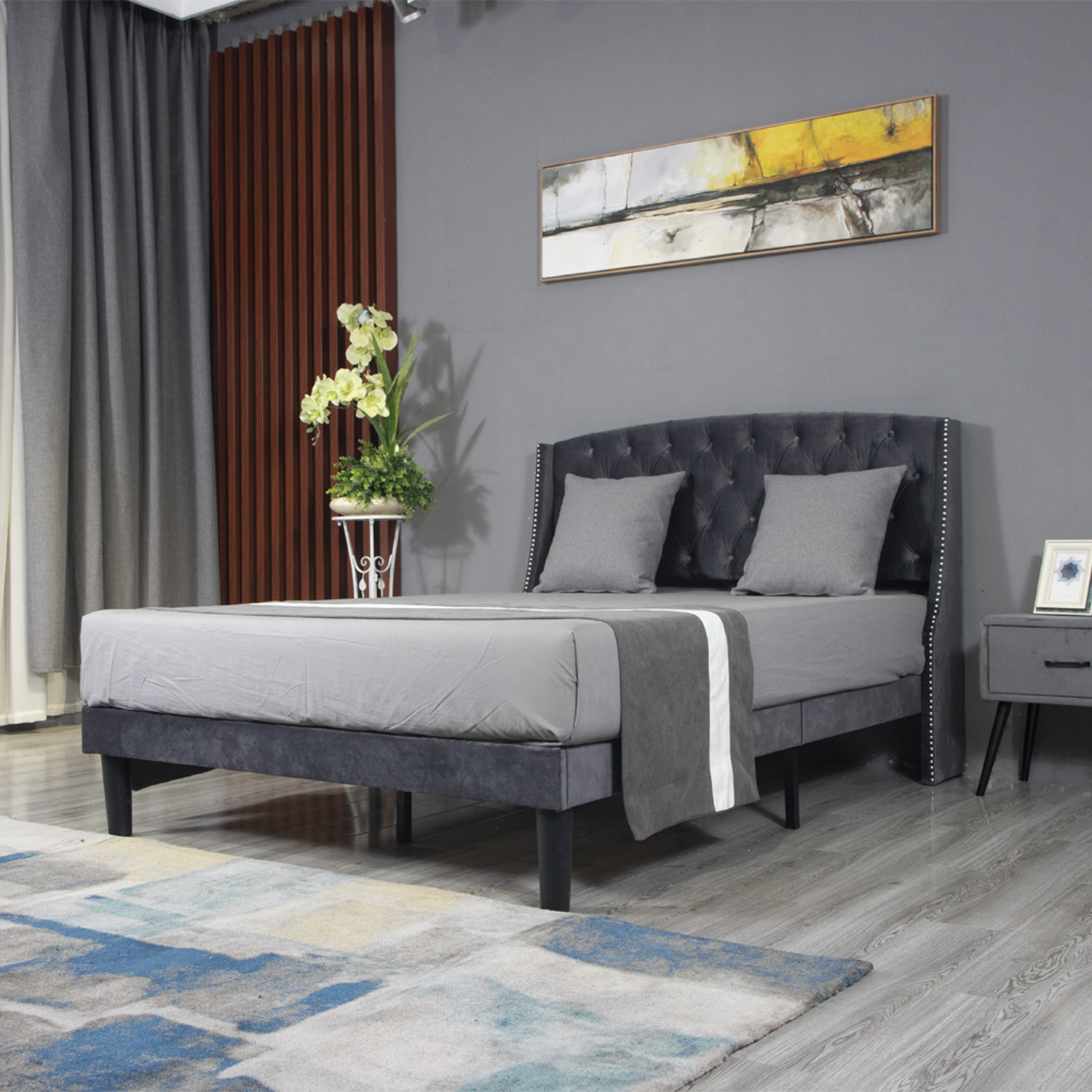 New Huayang Customized Hotel Bed King Size China Wholesale Wooden Furniture