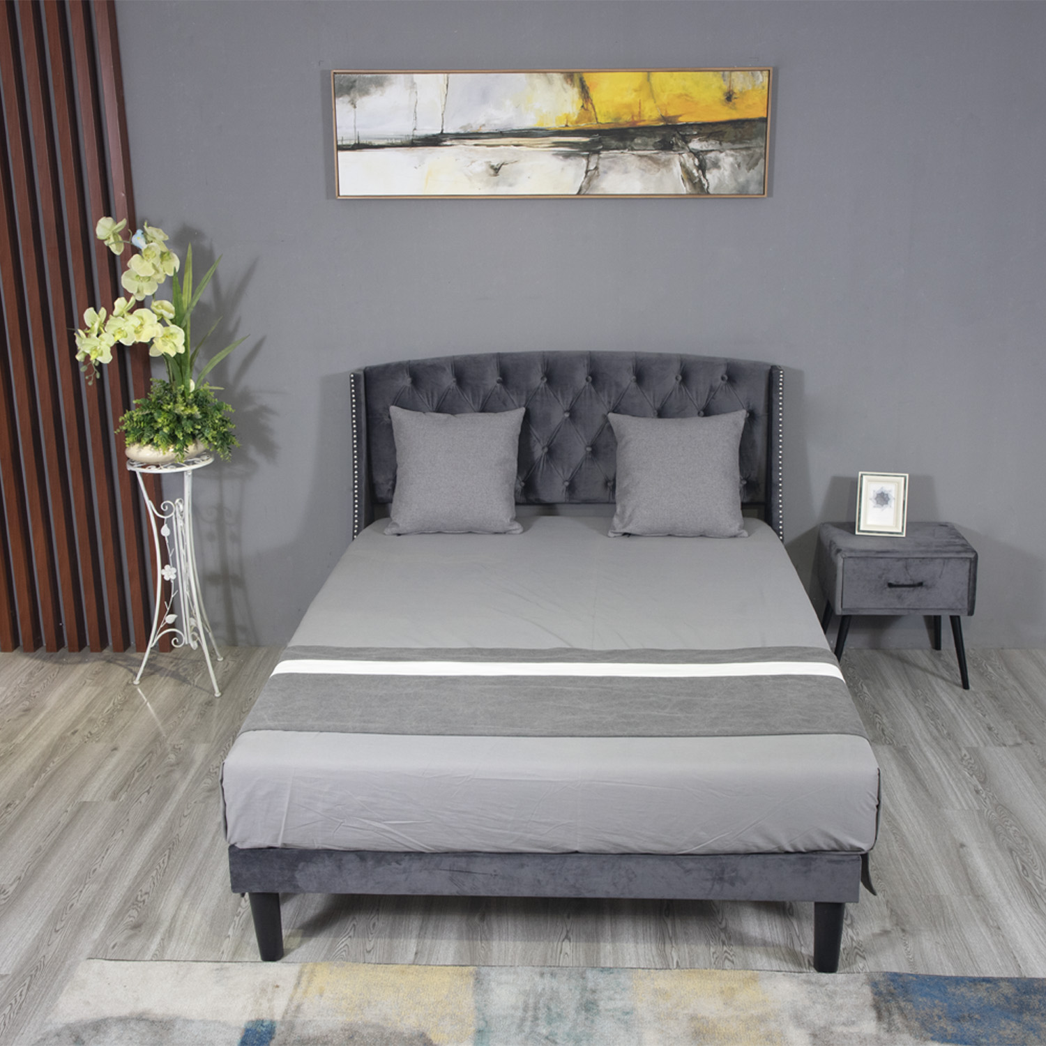 New Huayang Customized Hotel Bed King Size China Wholesale Wooden Furniture