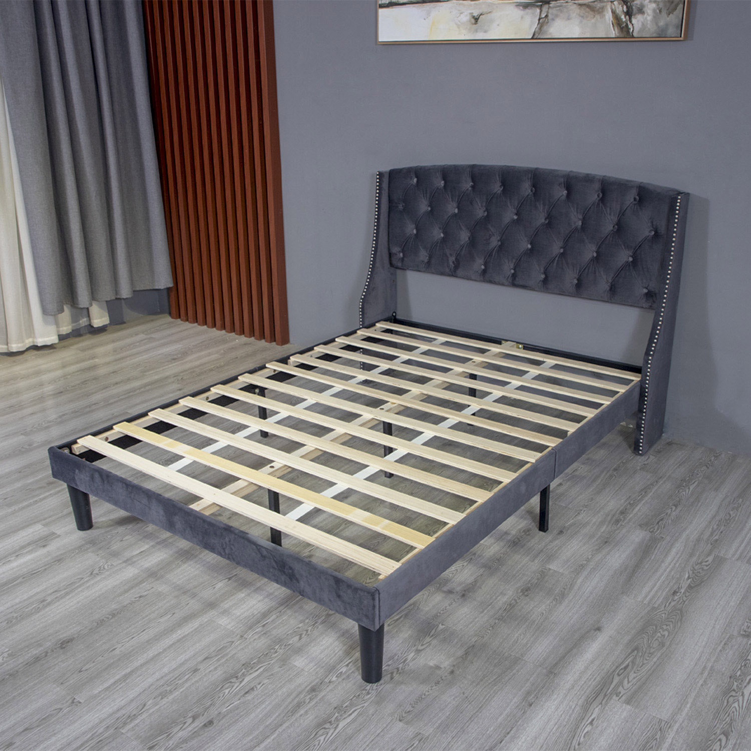 New Huayang Customized Hotel Bed King Size China Wholesale Wooden Furniture