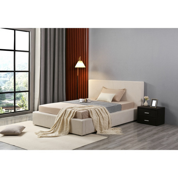 Huayang Wholesale Luxury Cuatomized White Elephant Fur High Headboard  Bed Frame