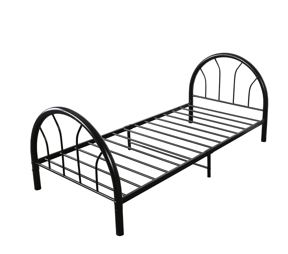Single metal bed, strong metal tube with powder coating.