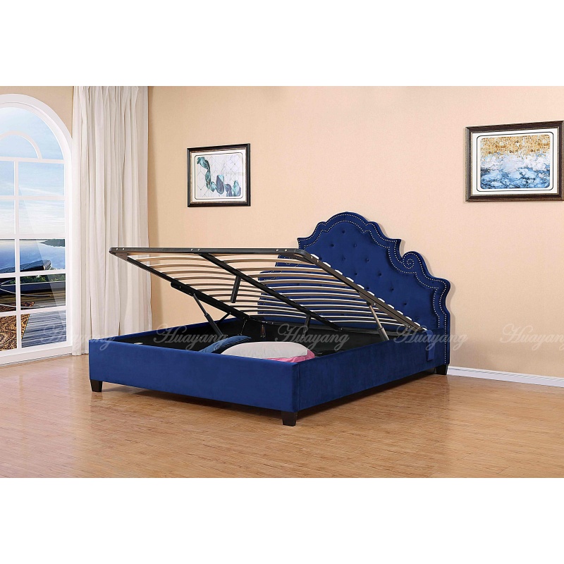 Huayang Wholesale Modern Court Style Look Flat Queen Size Bedroom Bed Frame