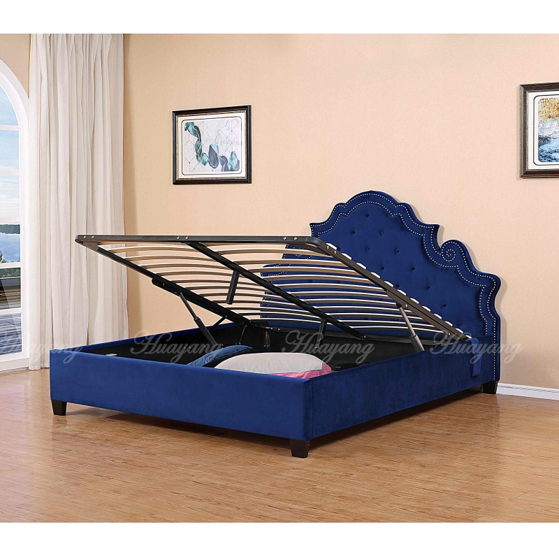 Huayang Wholesale Modern Court Style Look Flat Queen Size Bedroom Bed Frame