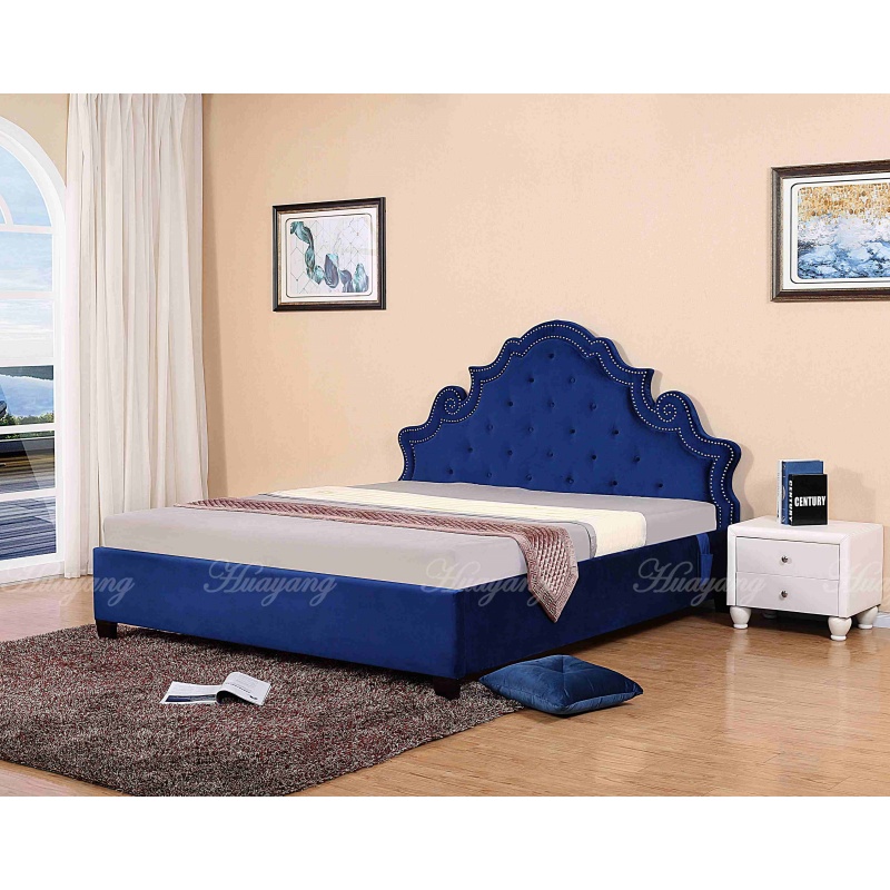 Huayang Wholesale Modern Court Style Look Flat Queen Size Bedroom Bed Frame