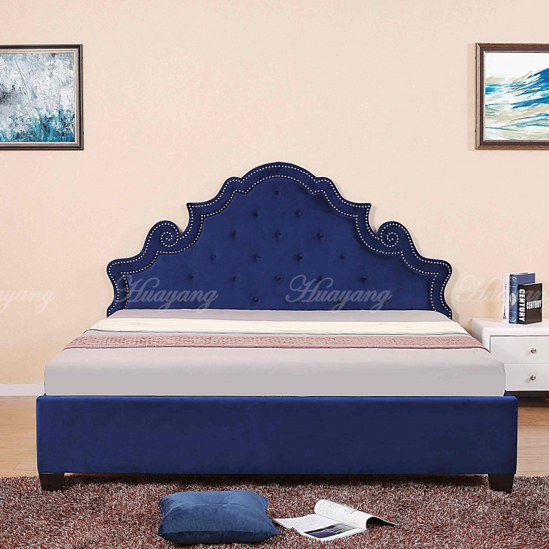 Huayang Wholesale Modern Court Style Look Flat Queen Size Bedroom Bed Frame